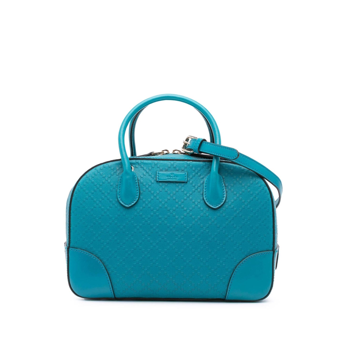 Gucci Diamante Bright Leather Calf Blue Small Satchel Bag
