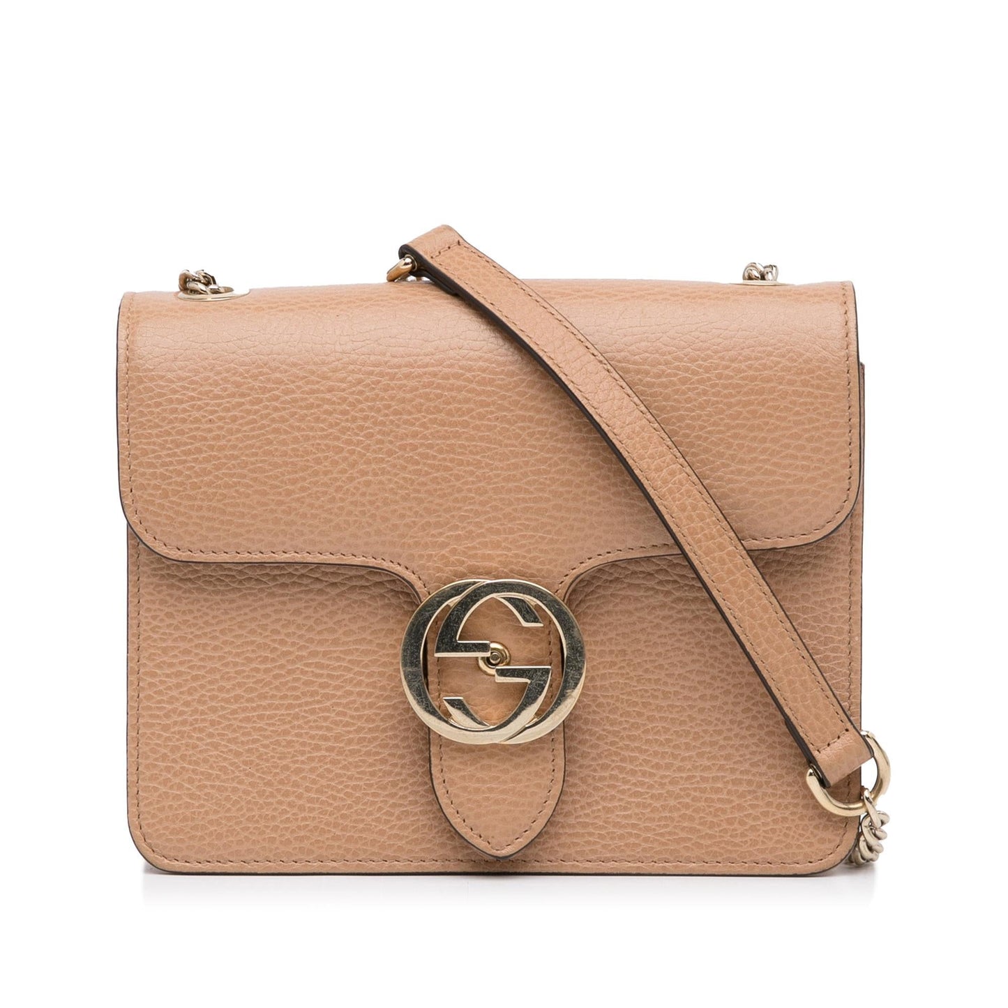 Gucci Dollar Interlocking G SHG-wUdGdQ Calf Brown Small Crossbody Bag