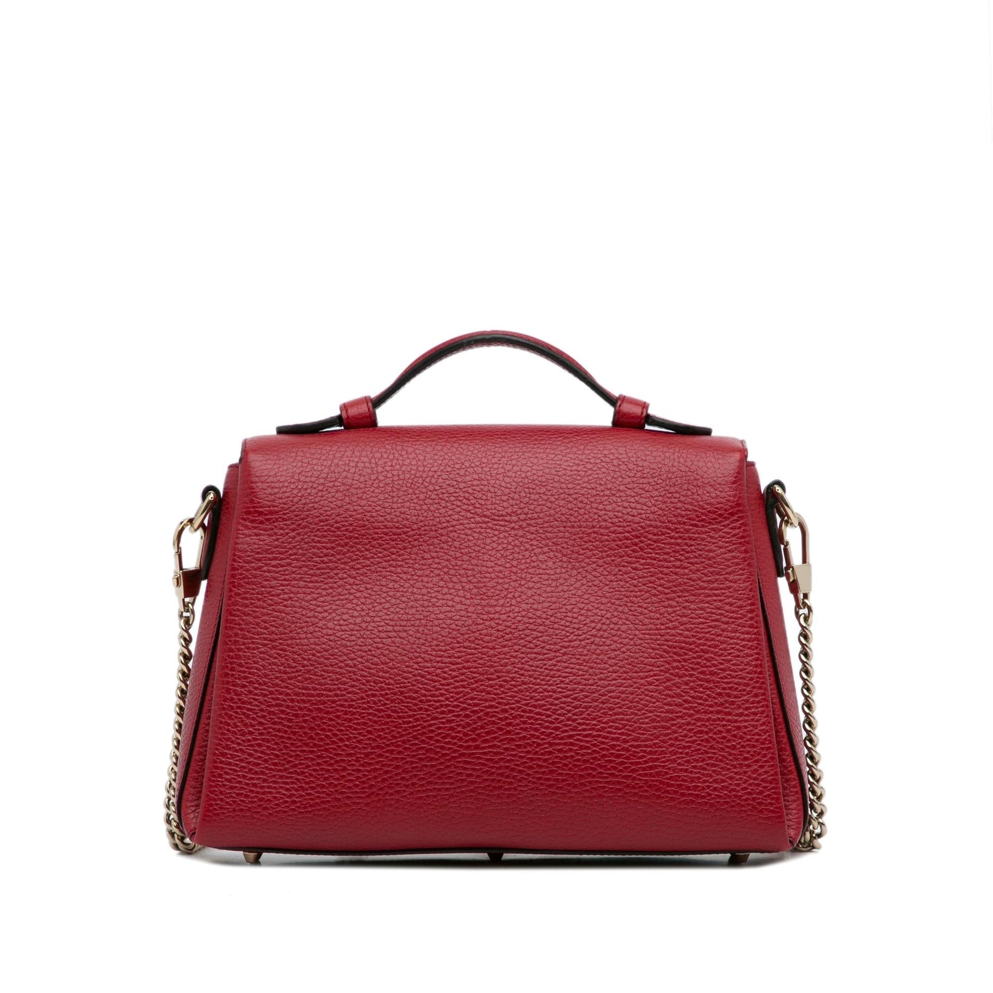 Gucci Dollar Interlocking G SHG-Pgcutx Calf Red Small Satchel Bag