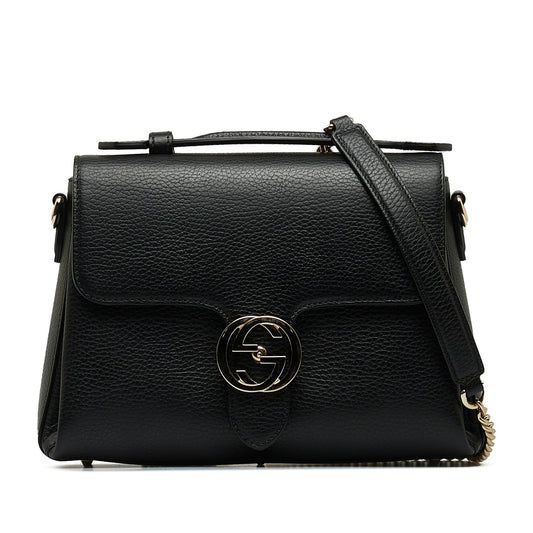 Gucci Dollar Interlocking G SHG-Wq7x11 Calf Black Small Satchel Bag