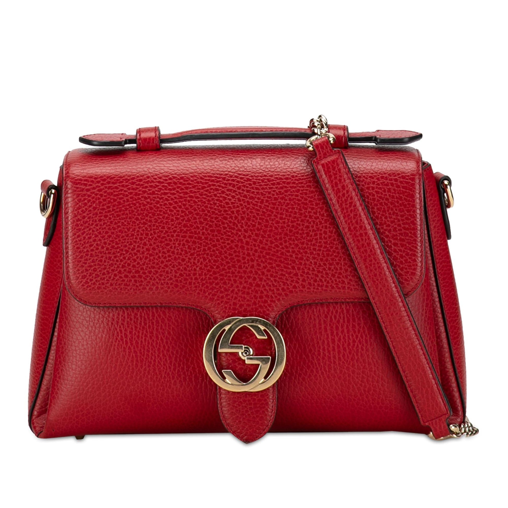 Gucci Dollar Interlocking G SHG-TeRbj3 Calf Red Small Satchel Bag