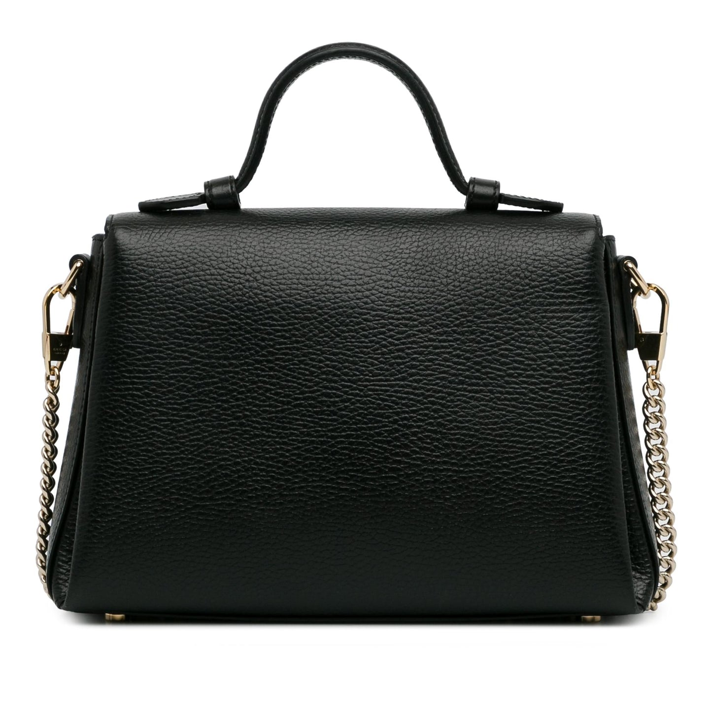 Gucci Dollar Interlocking G SHG-uqc1wk Calf Black Small Satchel Bag