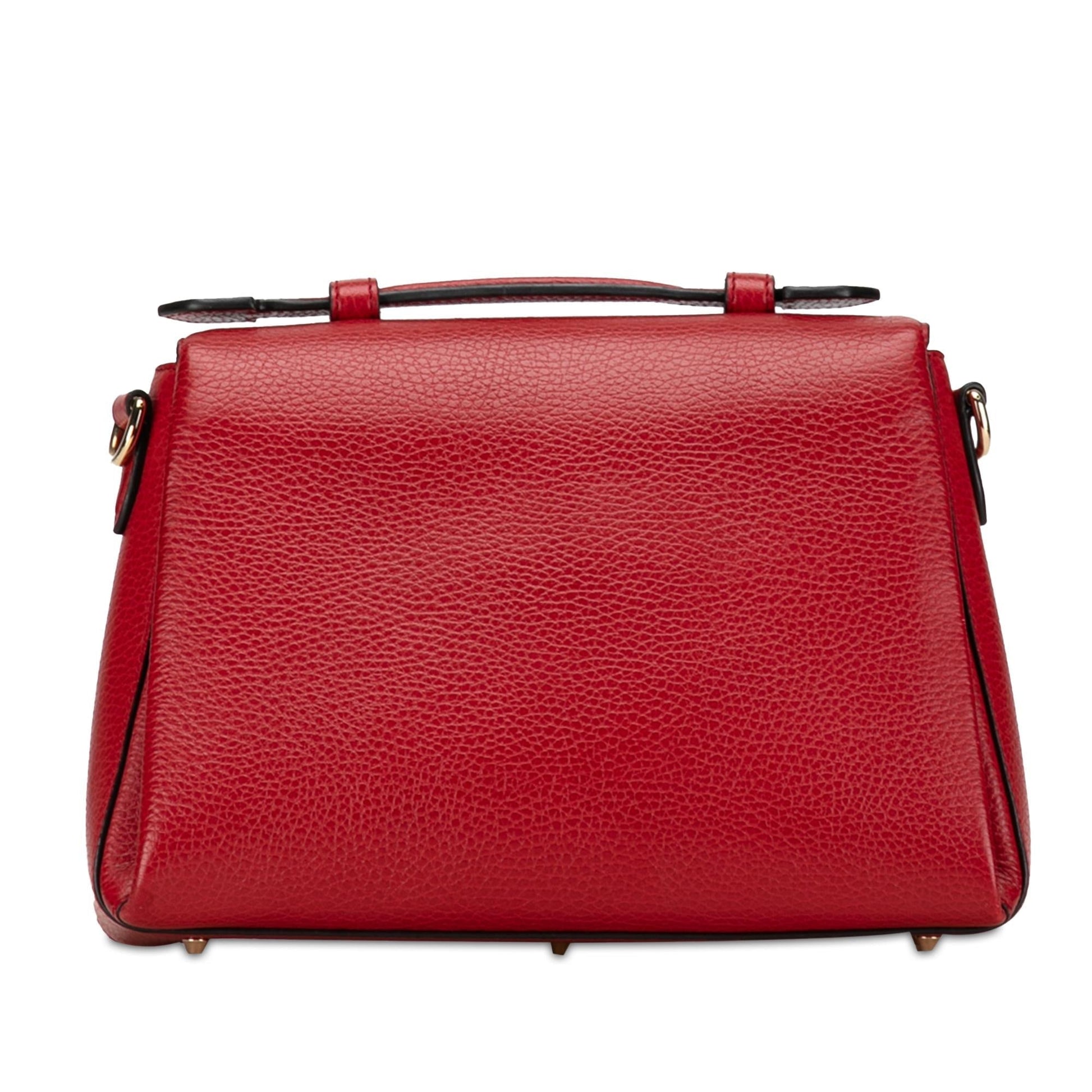 Gucci Dollar Interlocking G SHG-26SCOC Calf Red Small Satchel Bag