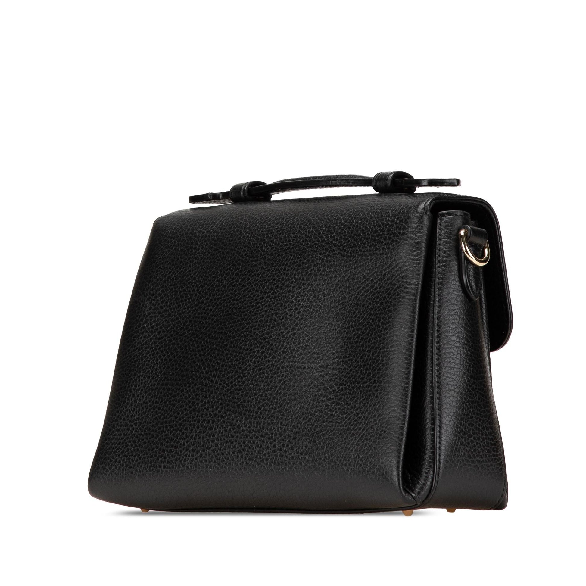 Gucci Dollar Interlocking G Calf Black Small Satchel Bag Satchel 5