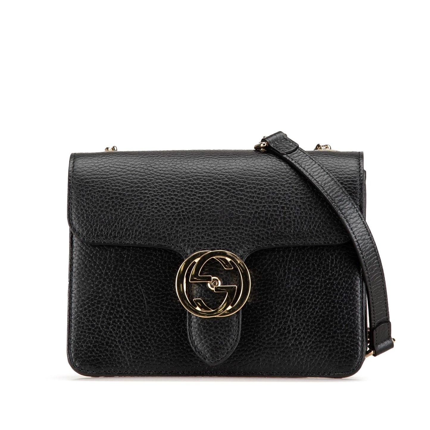Gucci Dollar Interlocking G SHG-bDu7A6 Calf Calfskin Black Small Crossbody Bag