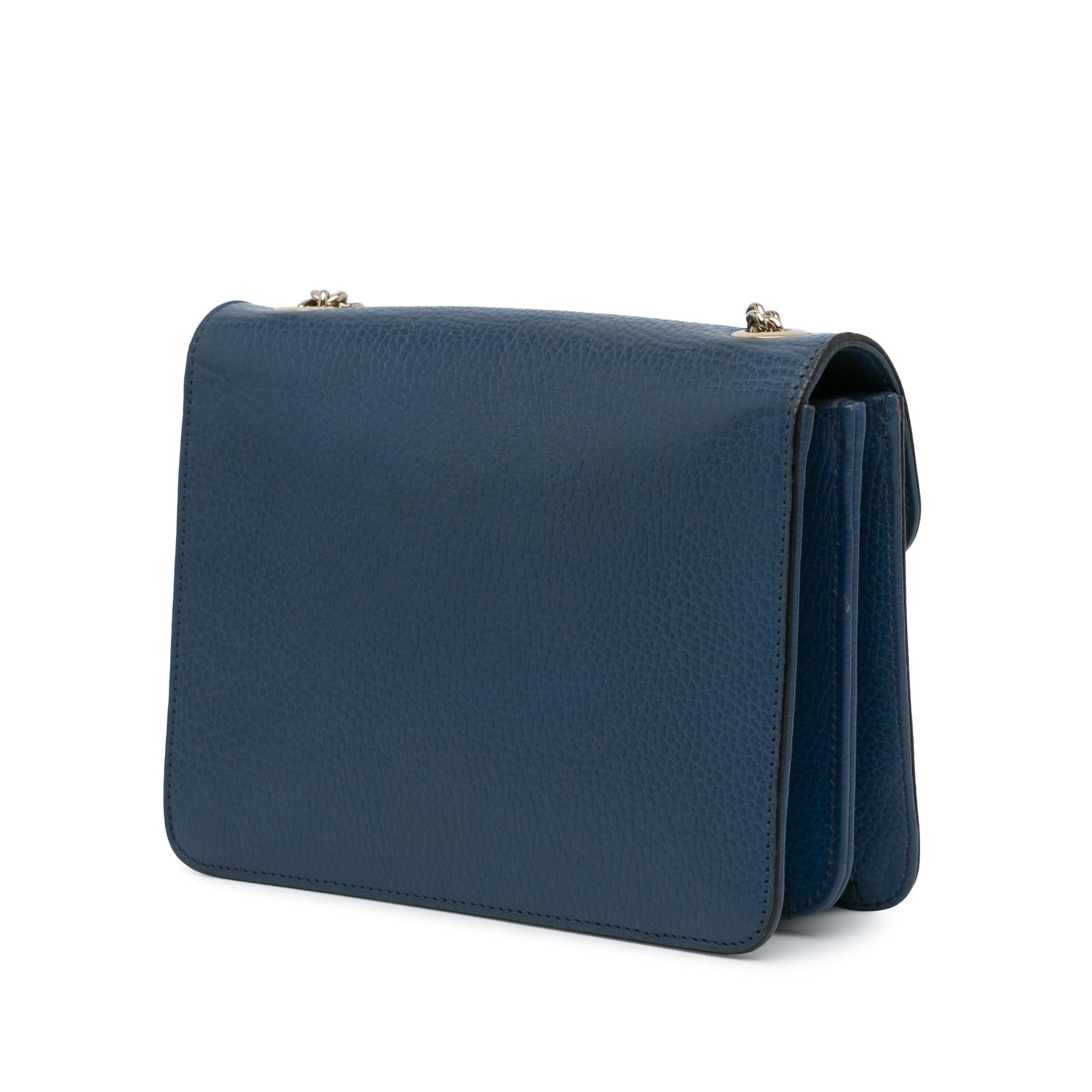 Gucci Dollar Interlocking G SHG-Ew07VO Calf Calfskin Blue Small Crossbody Bag