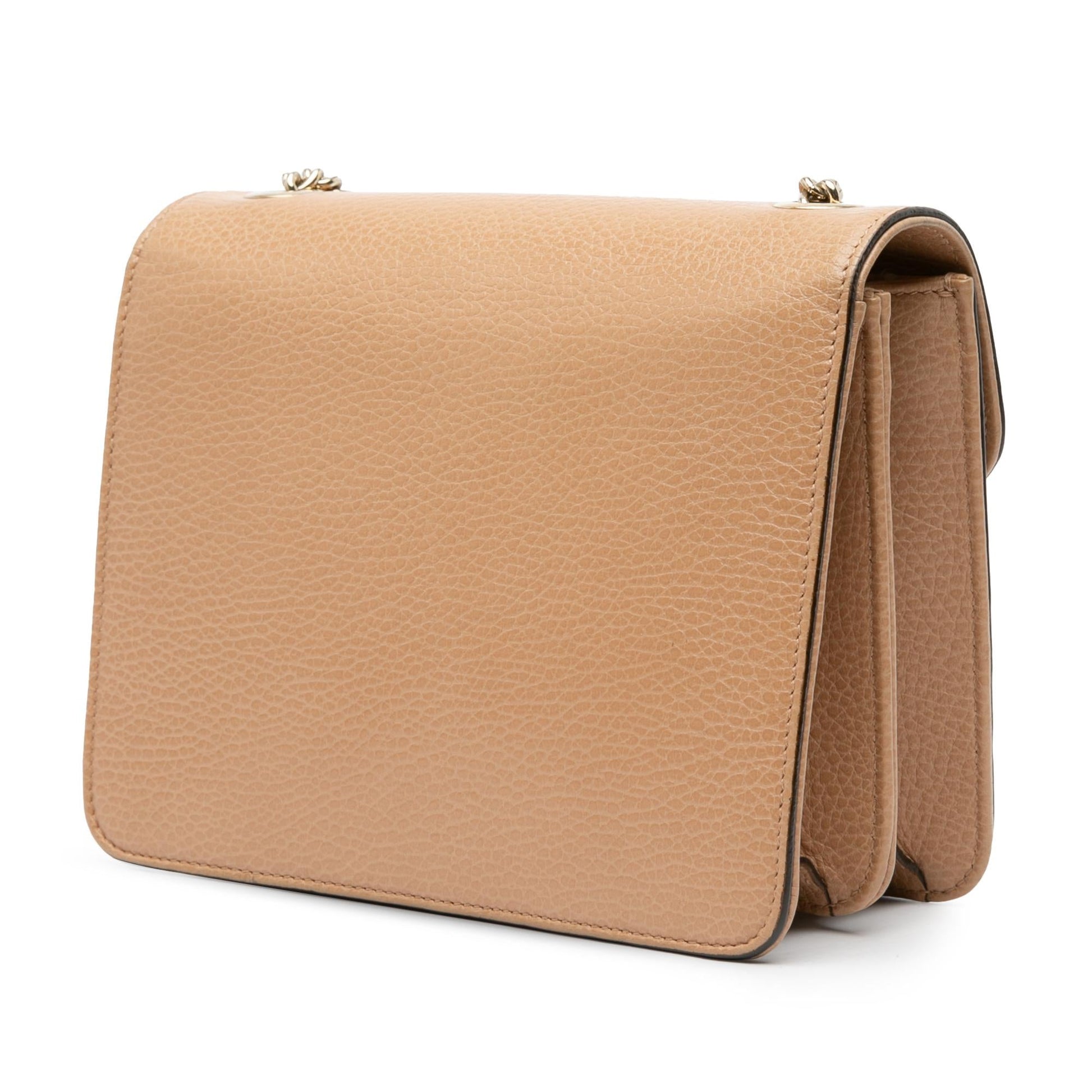 Gucci Dollar Interlocking G Calf Calfskin Brown Small Crossbody Bag