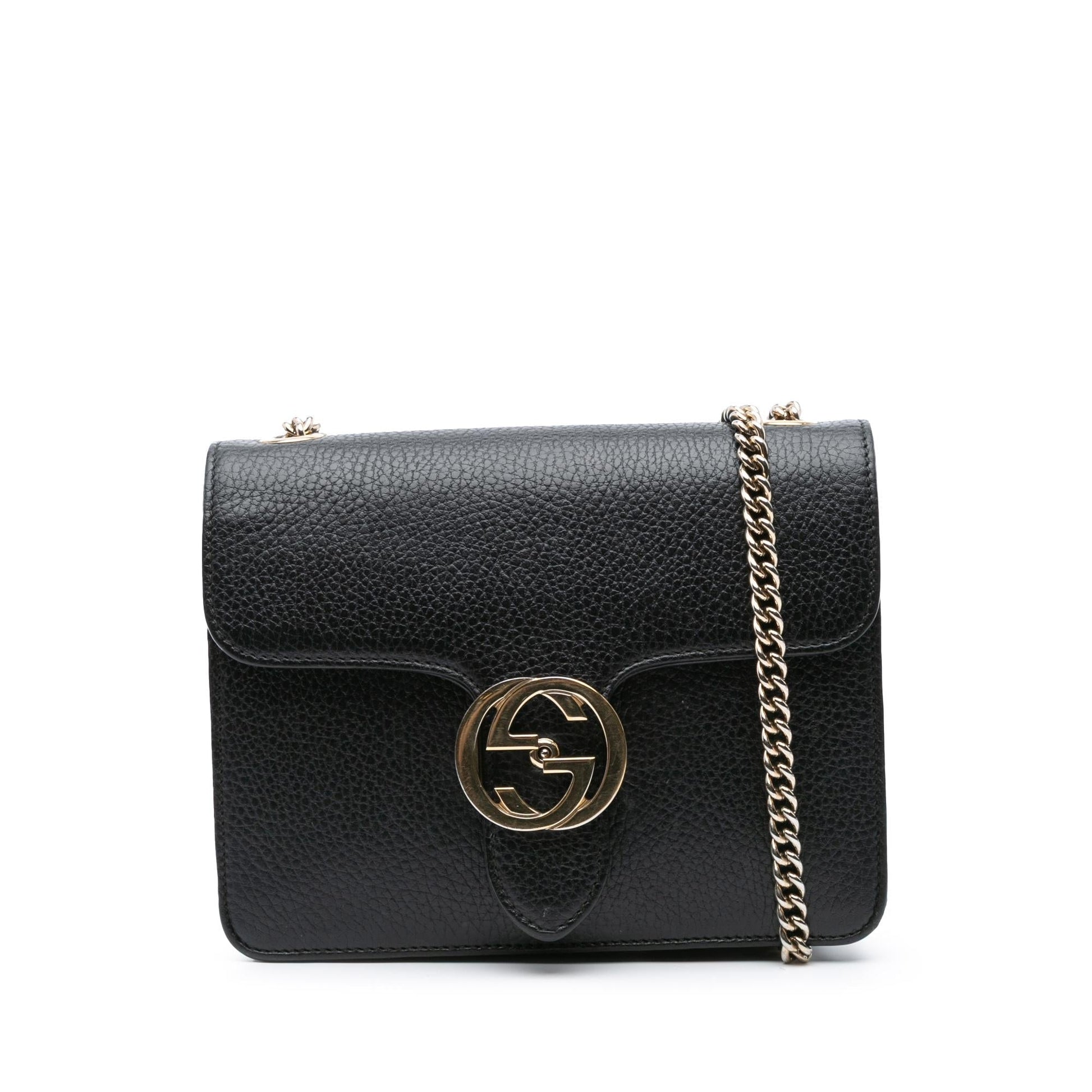 Gucci Dollar Interlocking G Calf Calfskin Black Small Crossbody Bag Crossbody 2