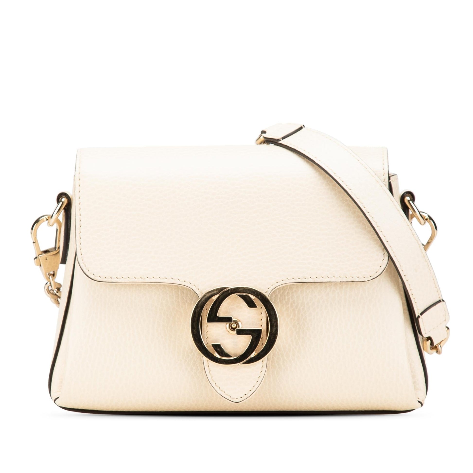 Gucci Dollar Interlocking G Calf Calfskin White Small Crossbody Bag Crossbody 5