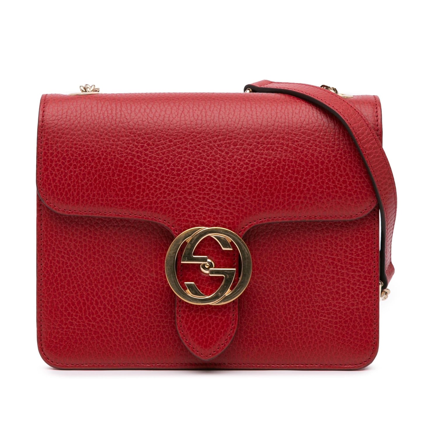 Gucci Dollar Interlocking G Calf Calfskin Red Small Crossbody Bag Crossbody 6