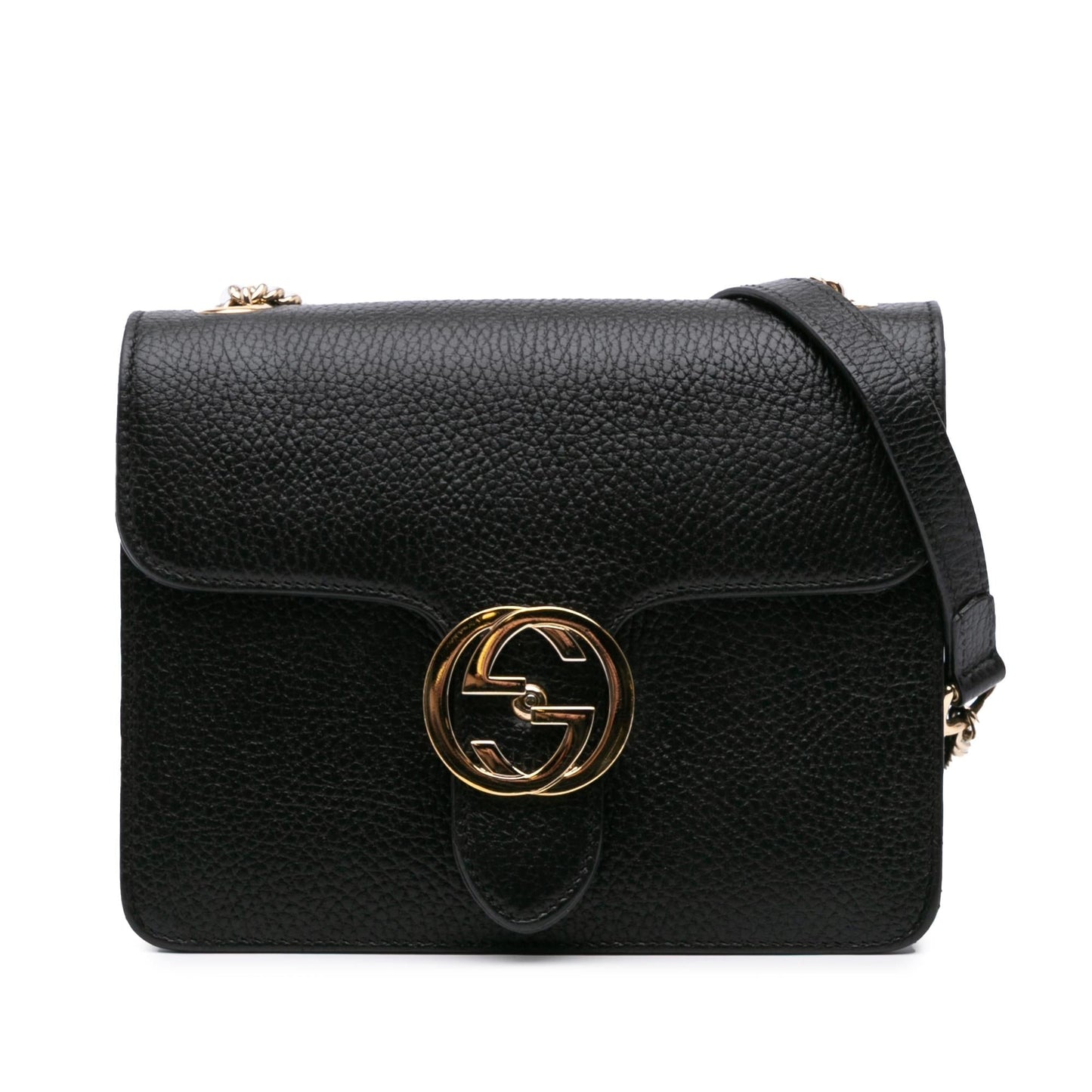 Gucci Dollar Interlocking G Calf Calfskin Black Small Crossbody Bag Crossbody 7