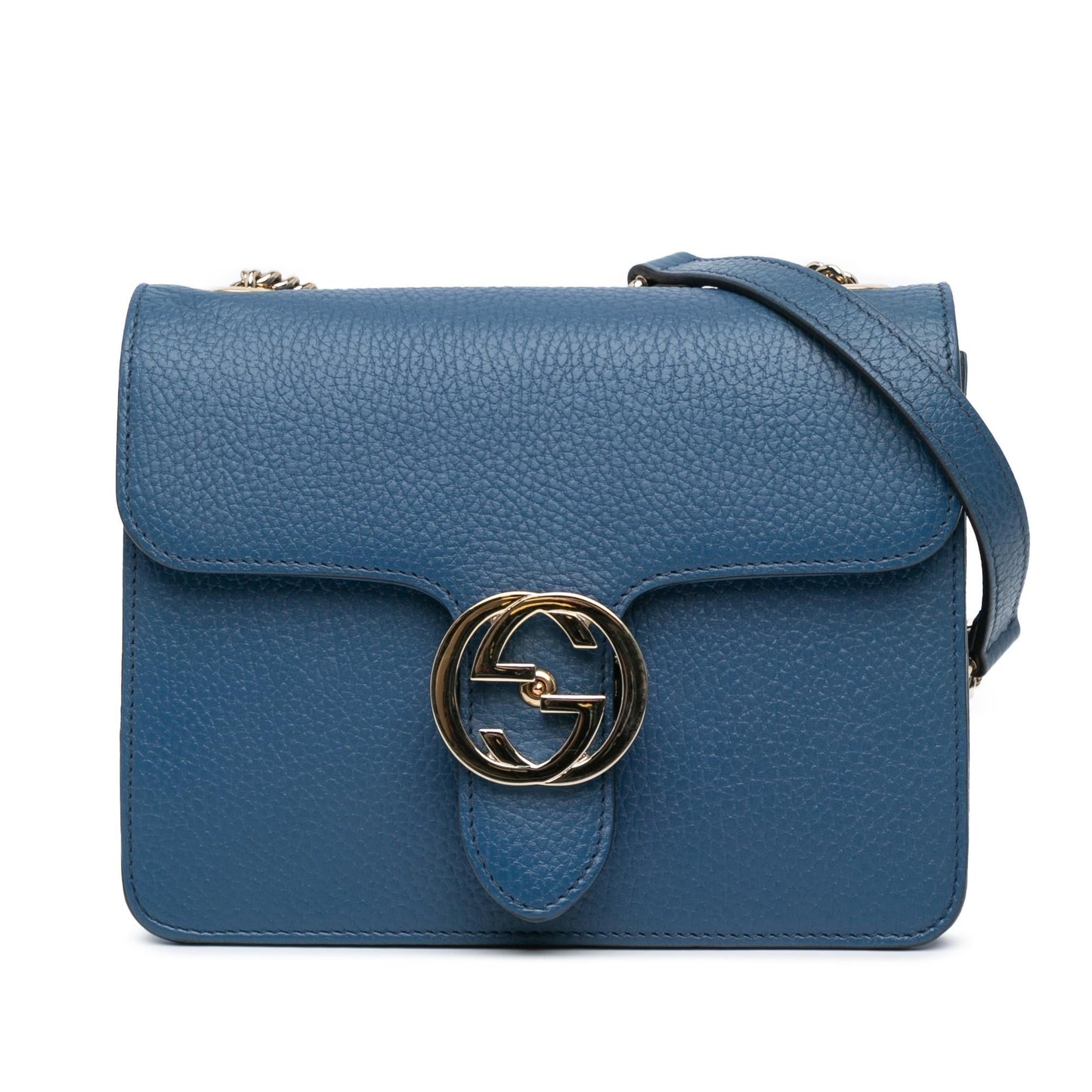 Gucci Dollar Interlocking G Calf Calfskin Blue Small Crossbody Bag Crossbody 11