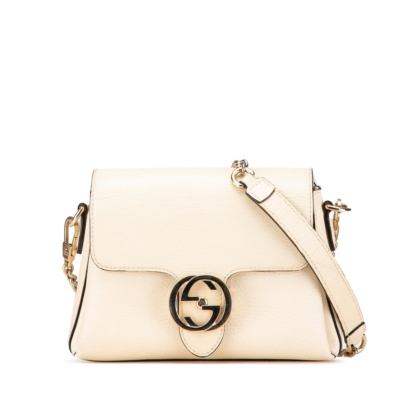 Gucci Dollar Interlocking G Calf Calfskin White Small Crossbody Bag Crossbody 13