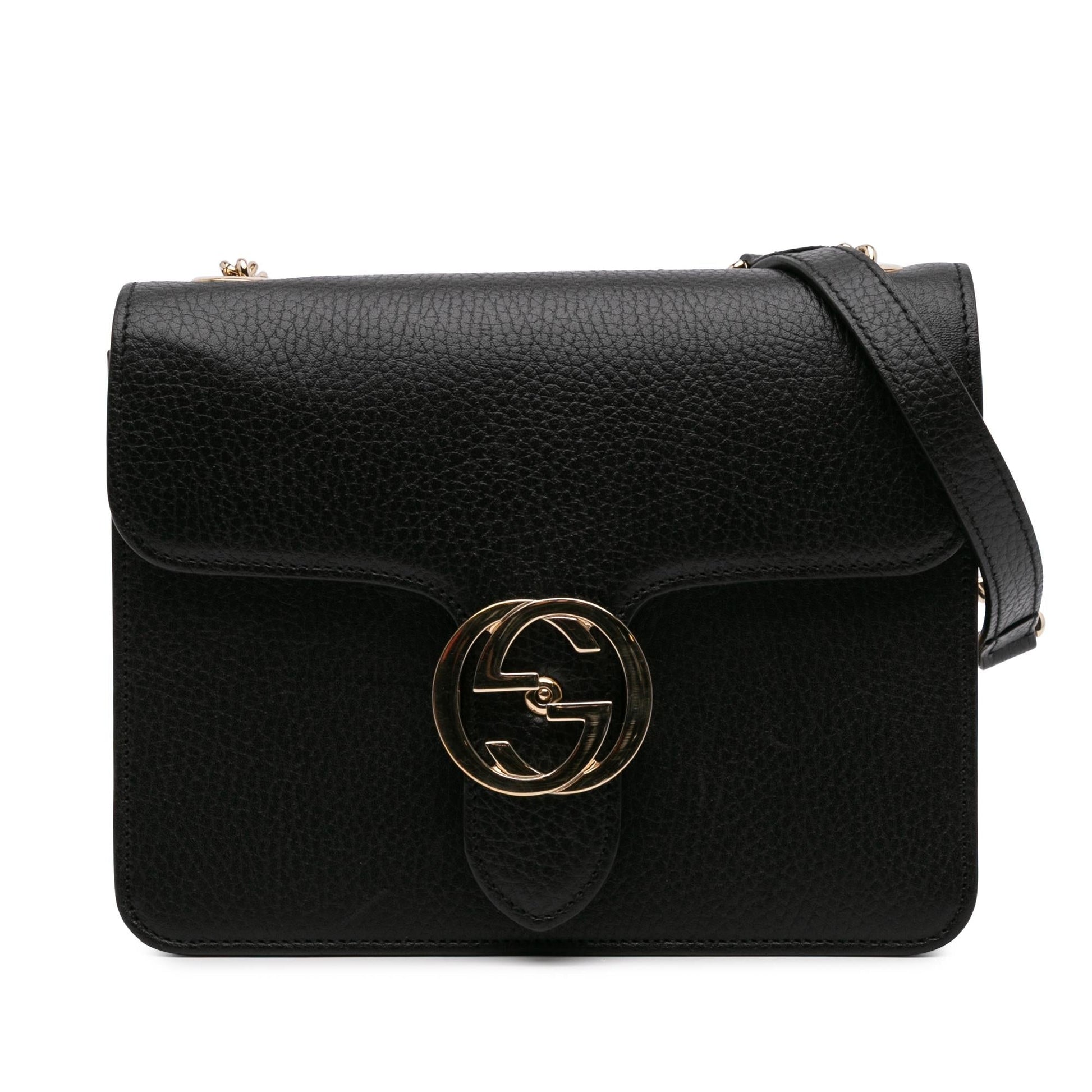 Gucci Dollar Interlocking G Calf Calfskin Black Small Crossbody Bag Crossbody 12
