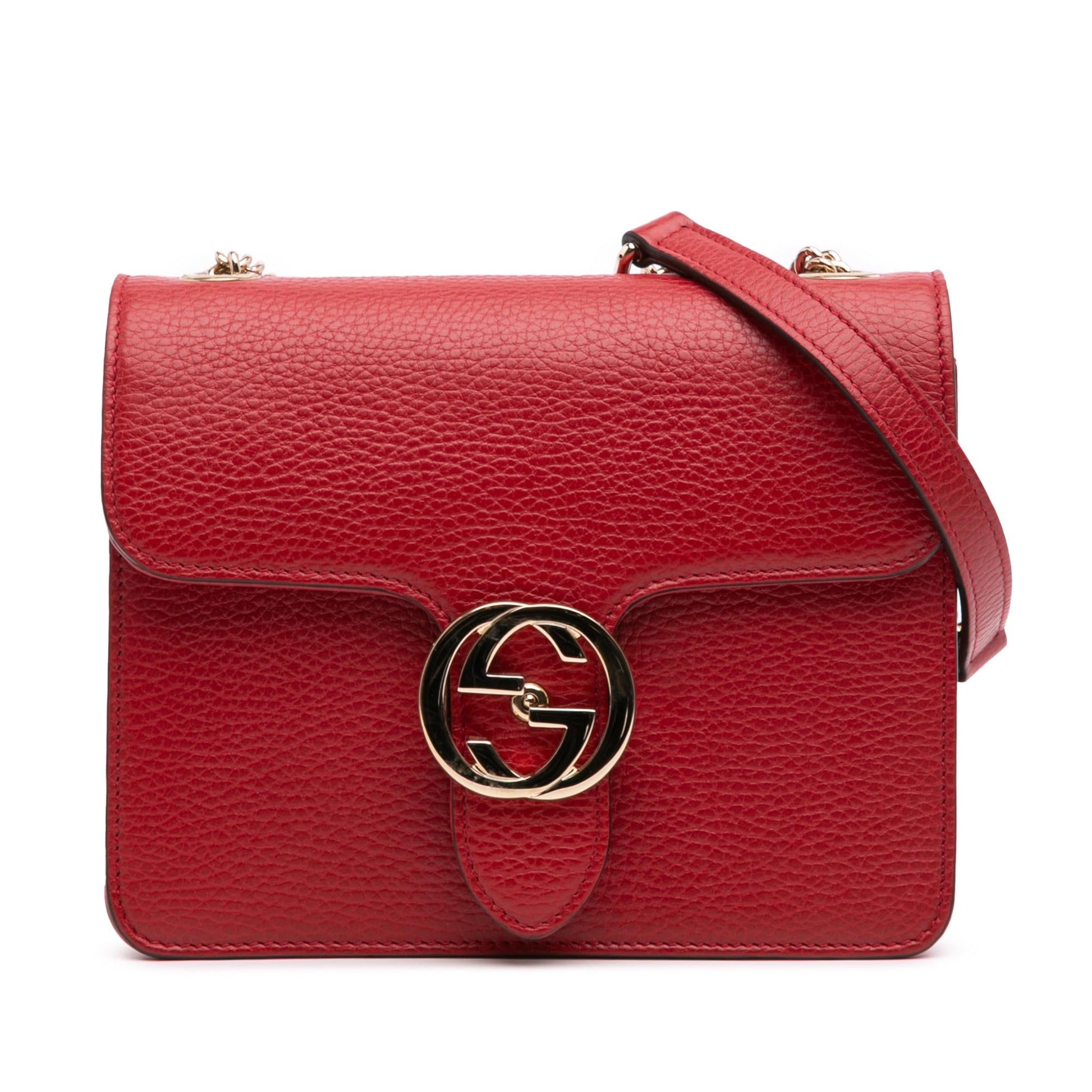 Gucci Dollar Interlocking G Calf Calfskin Red Small Crossbody Bag Crossbody 19