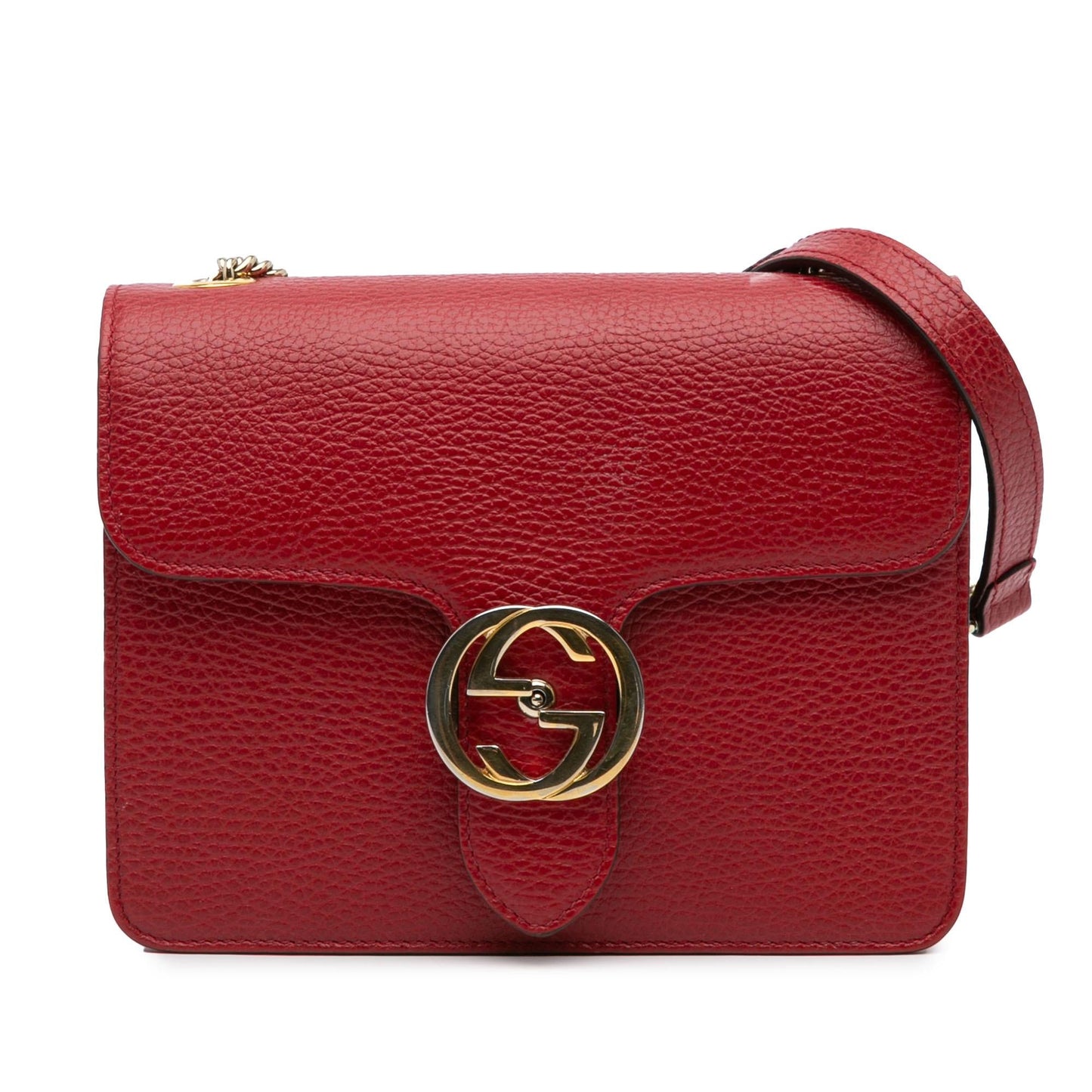 Gucci Dollar Interlocking G Calf Calfskin Red Small Crossbody Bag Crossbody 23