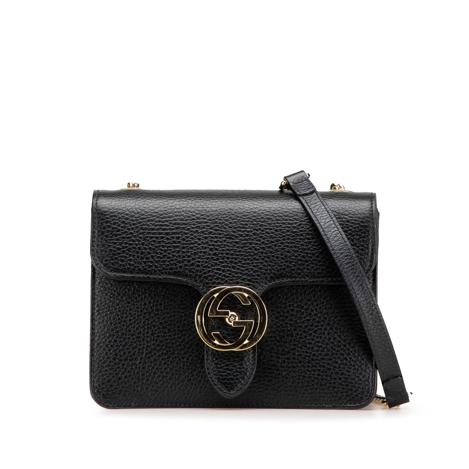 Gucci Dollar Interlocking G Calf Calfskin Black Small Crossbody Bag Crossbody 27