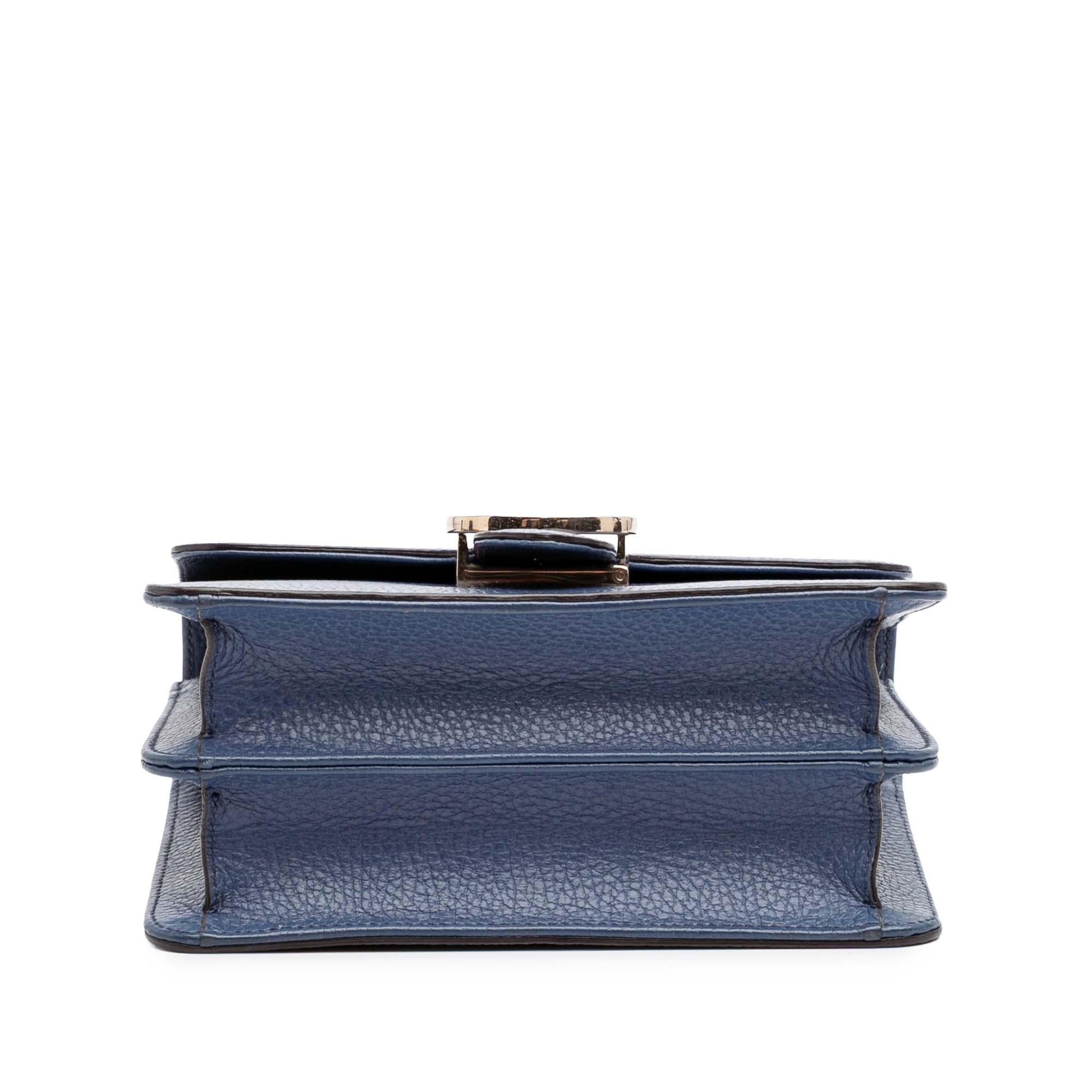 Gucci Dollar Interlocking G Calf Calfskin Blue Small Crossbody Bag