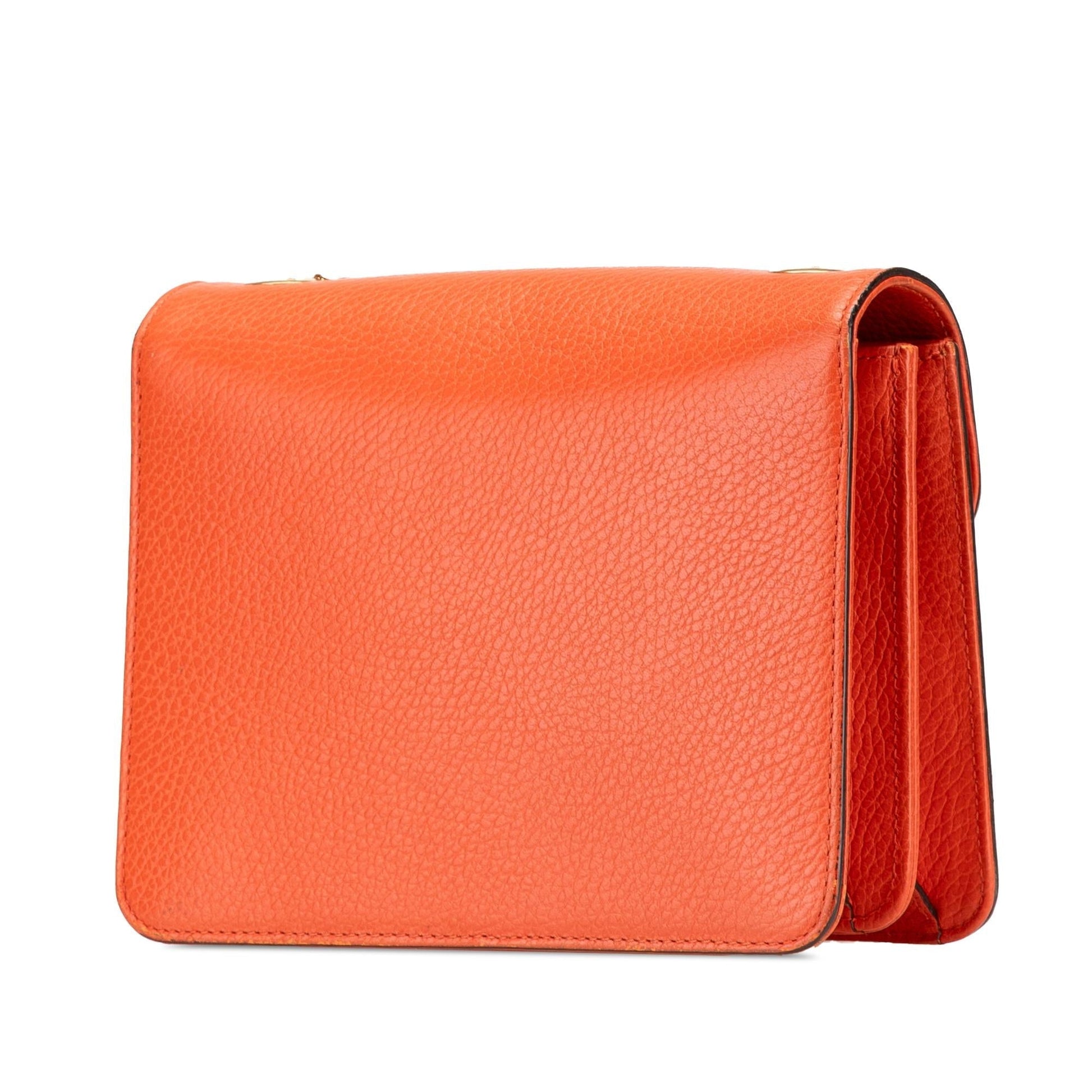 Gucci Dollar Interlocking G Calf Calfskin Orange Small Crossbody Bag