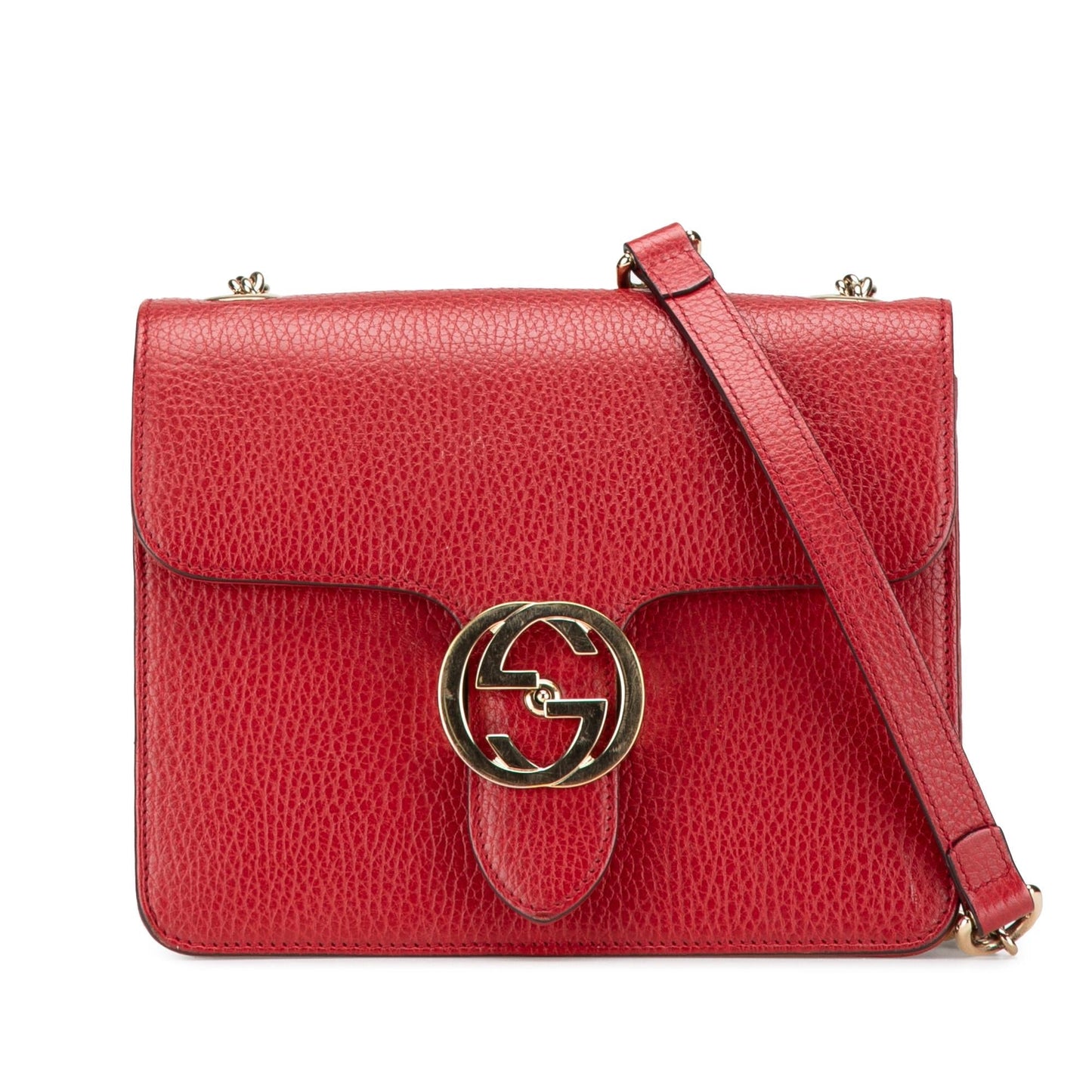 Gucci Dollar Interlocking G Calf Calfskin Red Small Crossbody Bag Crossbody 33