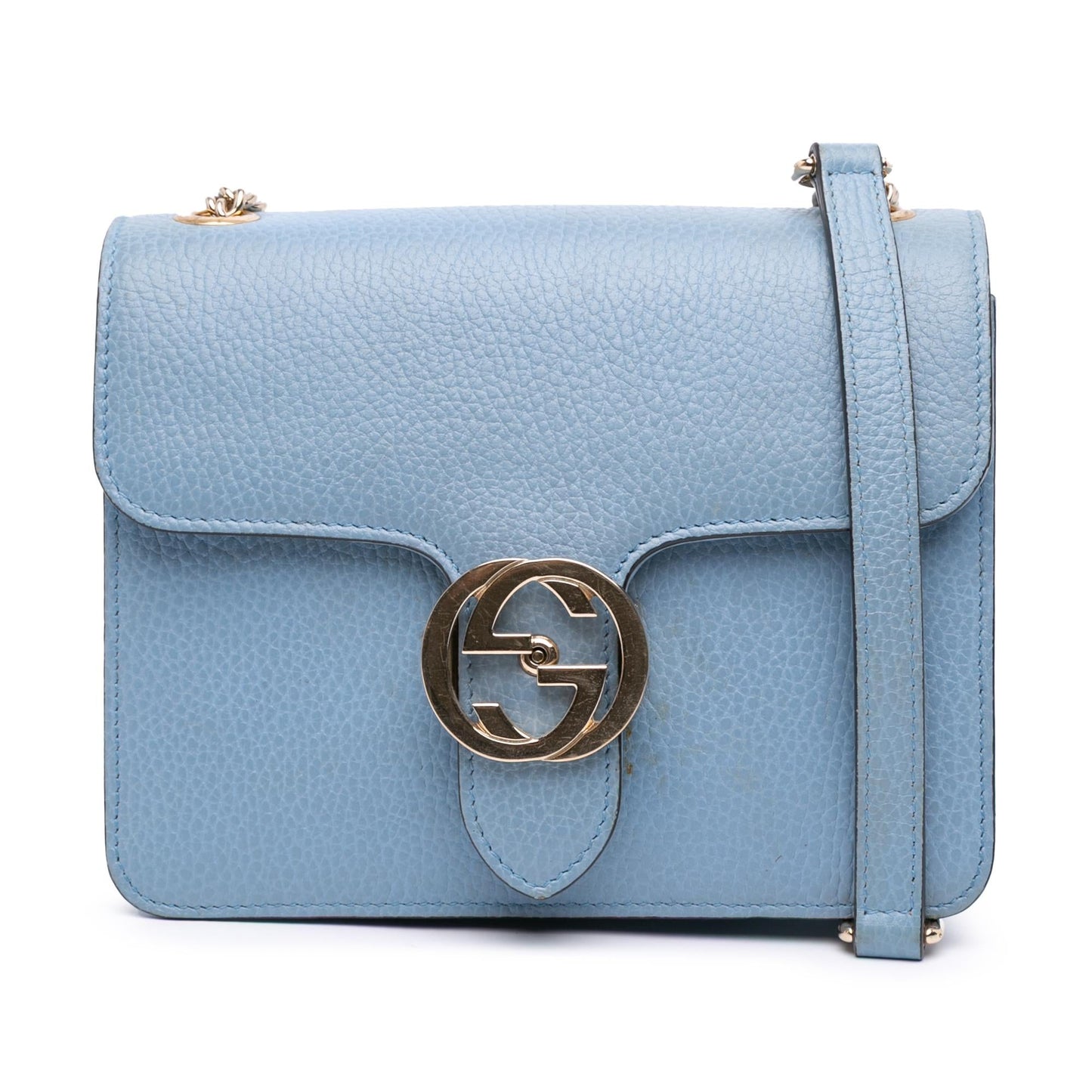 Gucci Dollar Interlocking G Calf Calfskin Blue Small Crossbody Bag Crossbody 36
