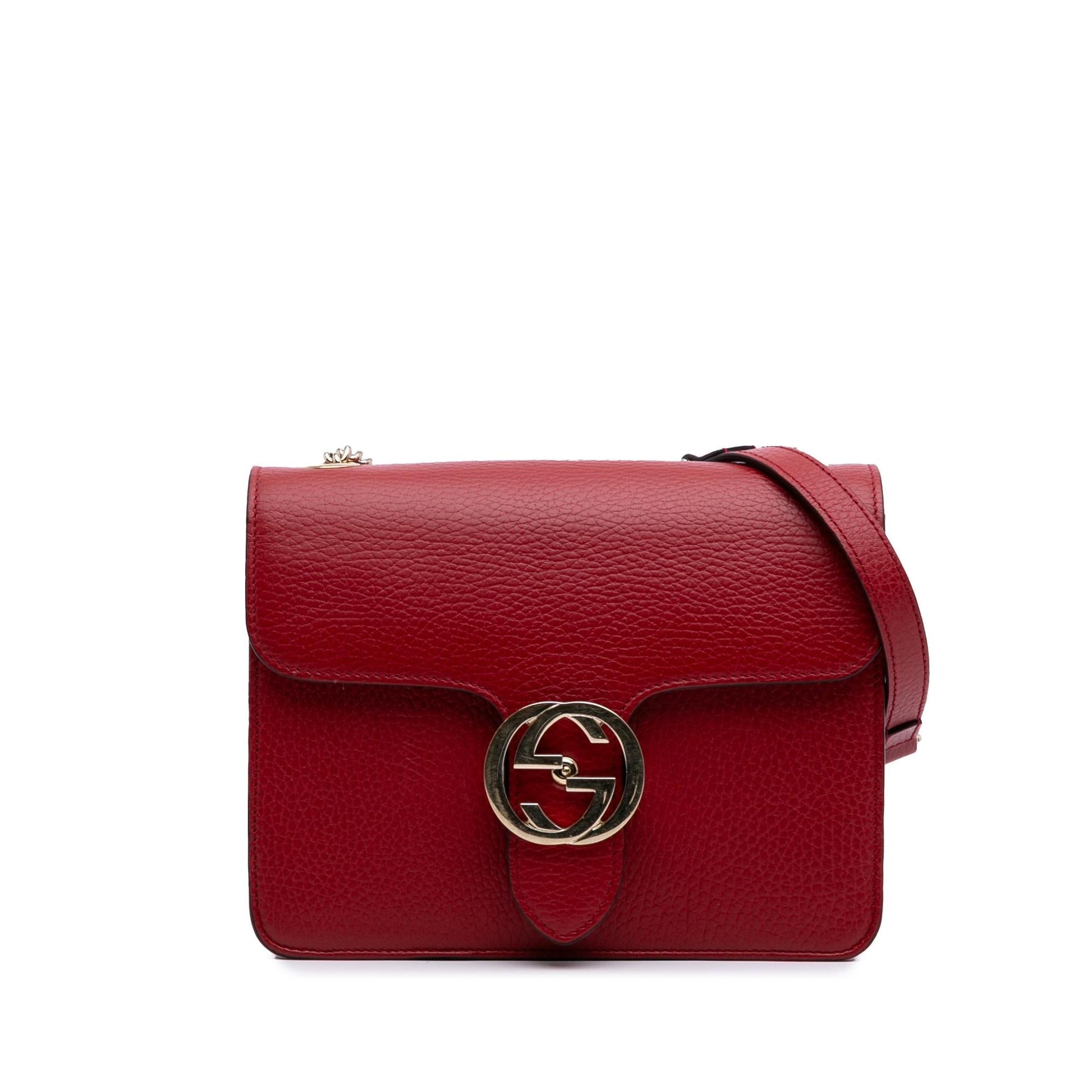 Gucci Dollar Interlocking G Calf Calfskin Red Small Crossbody Bag Crossbody 35