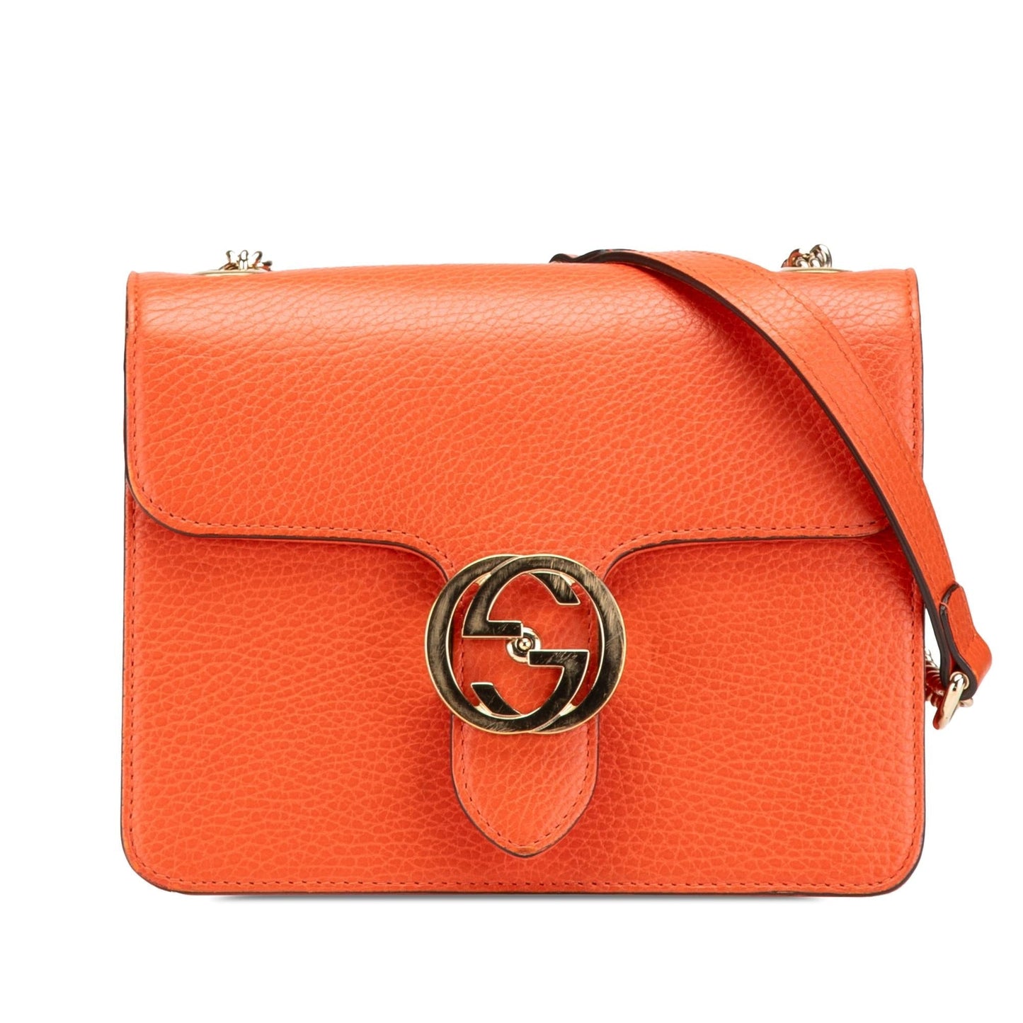 Gucci Dollar Interlocking G Calf Calfskin Orange Small Crossbody Bag Crossbody 40