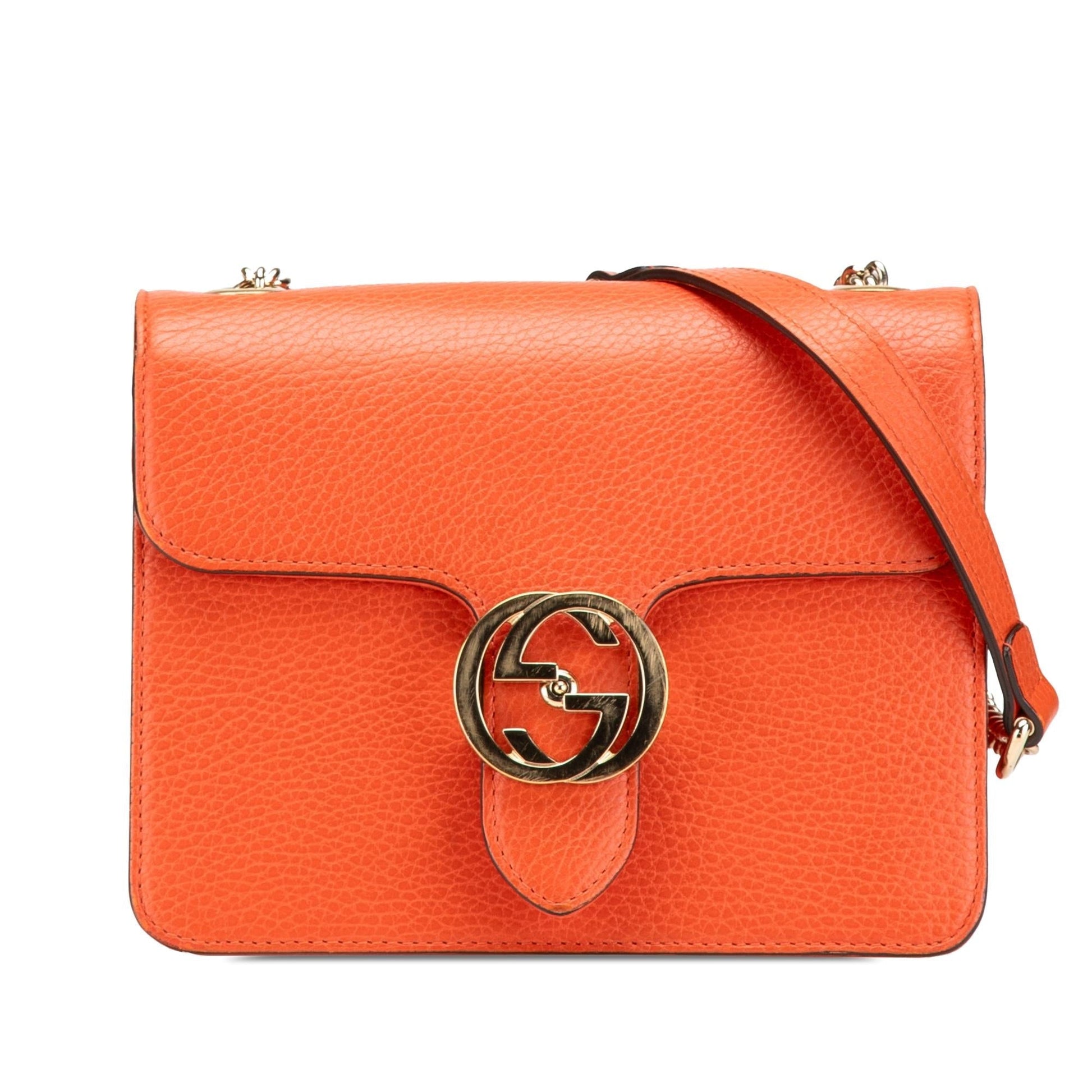 Gucci Dollar Interlocking G Calf Calfskin Orange Small Crossbody Bag Crossbody 40