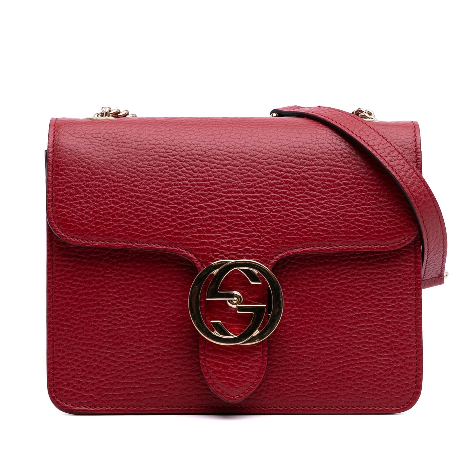 Gucci Dollar Interlocking G Calf Calfskin Red Small Crossbody Bag Crossbody 43