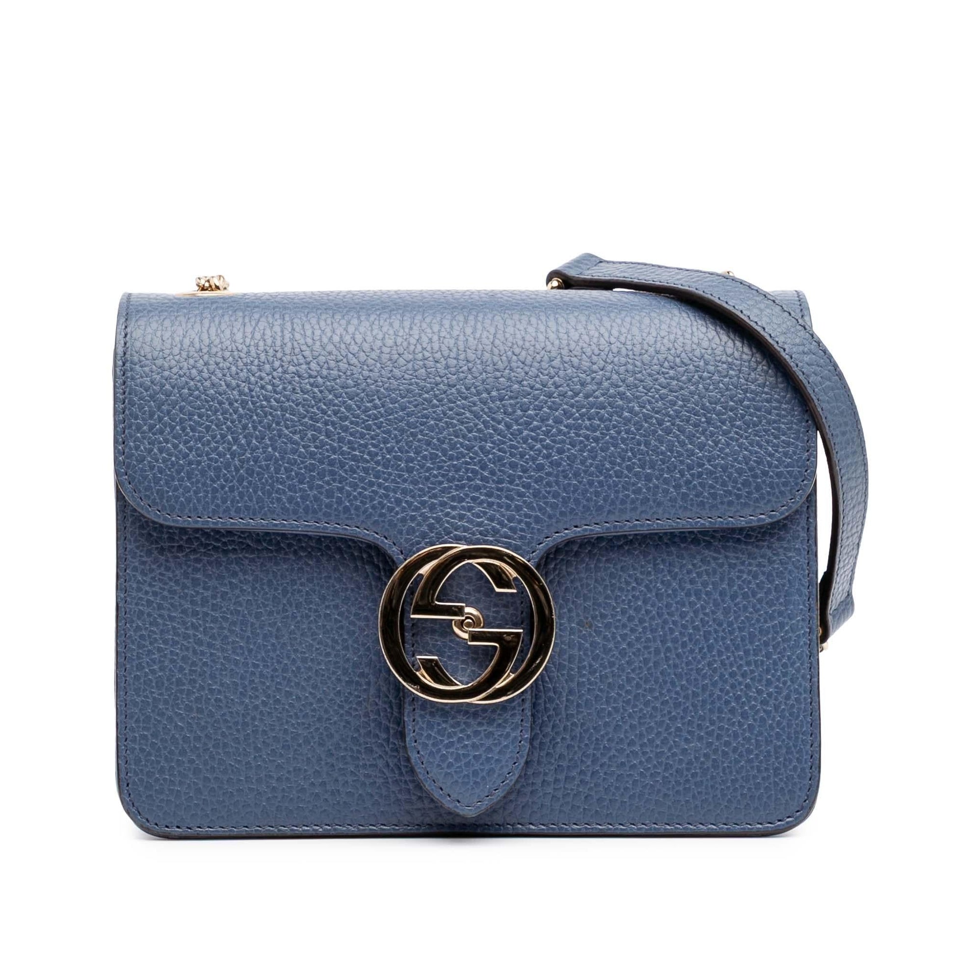 Gucci Dollar Interlocking G Calf Calfskin Blue Small Crossbody Bag Crossbody 49