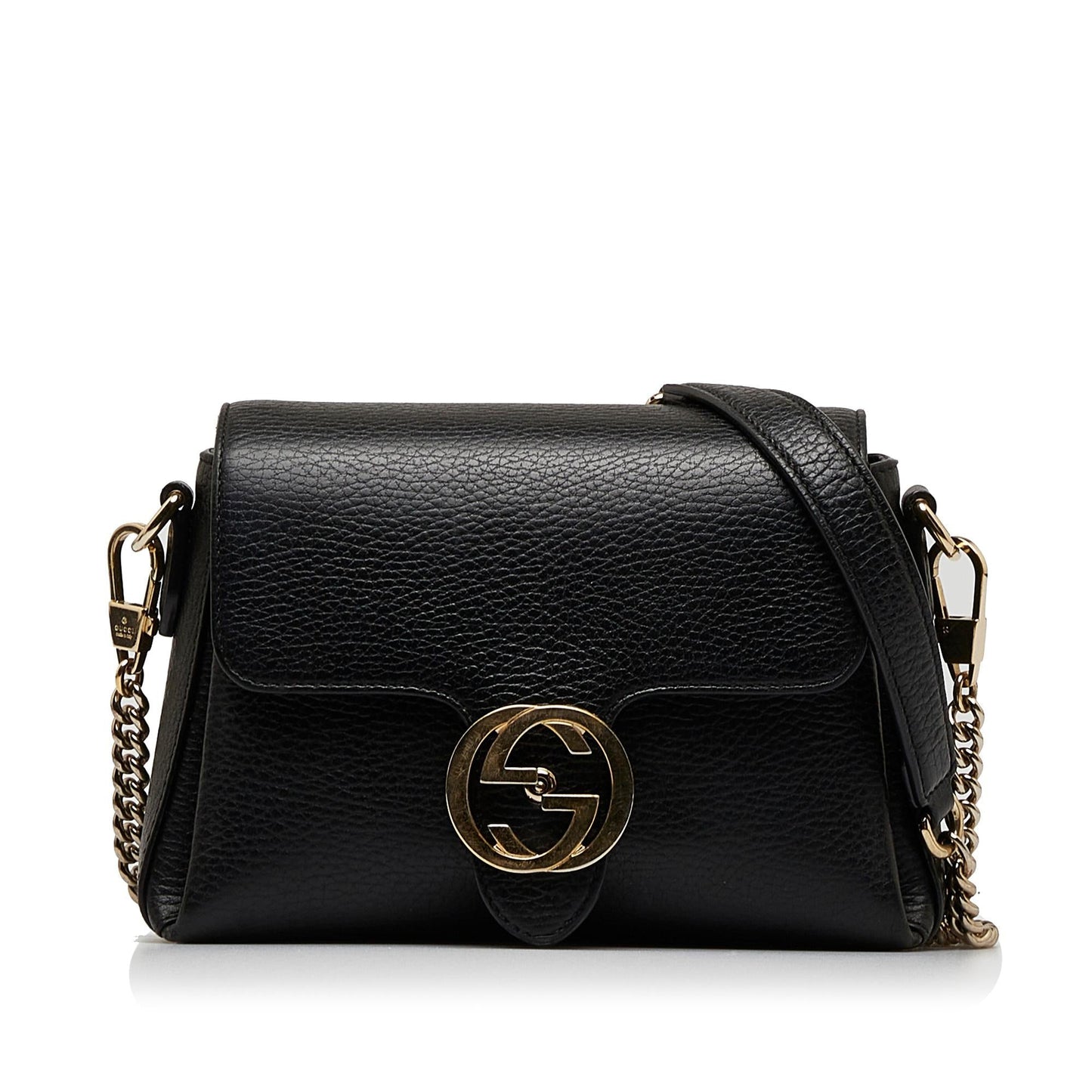 Gucci Dollar Interlocking G SHG-zXswTn Calf Black Small Crossbody Bag