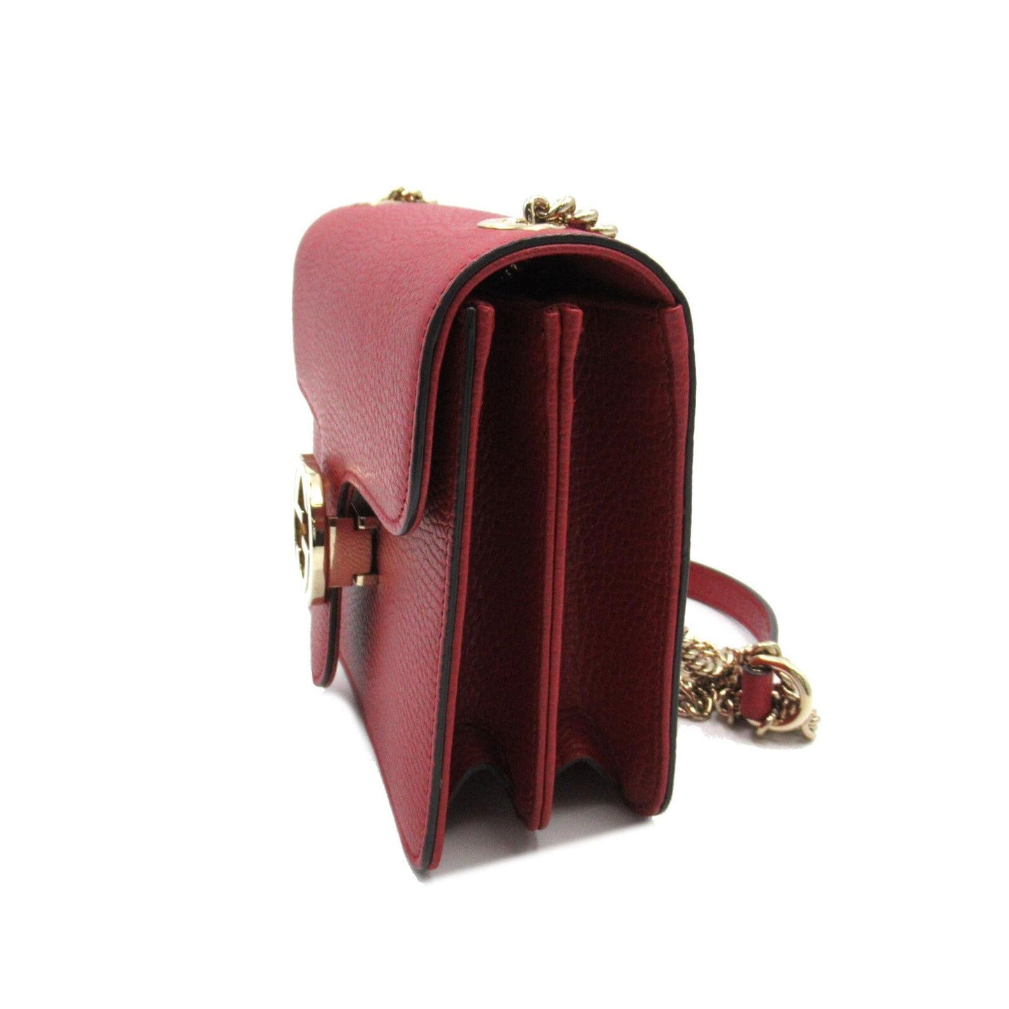 Gucci Dollar Interlocking G SHG-p88qqi Calf Red Small Crossbody Bag