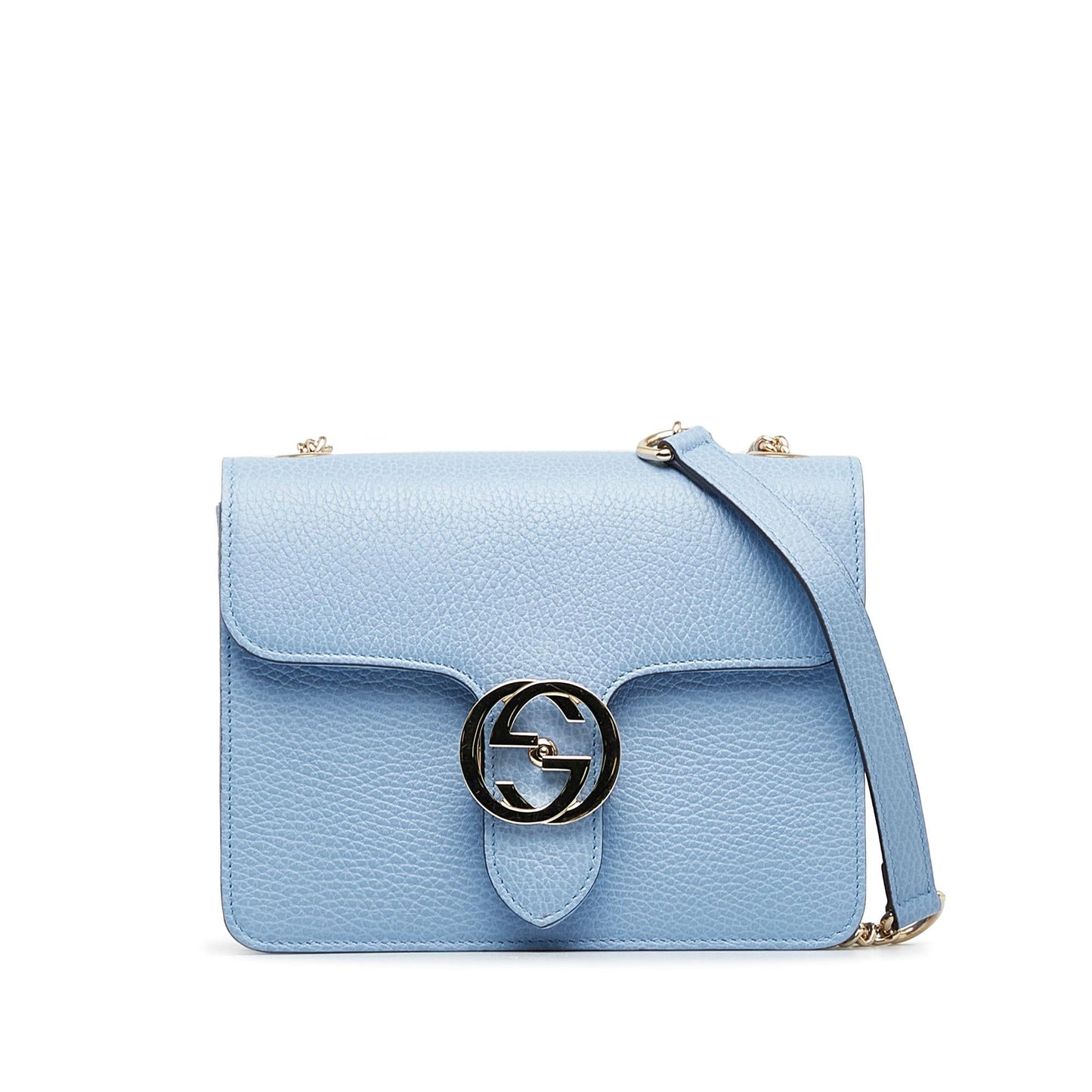 Gucci Dollar Interlocking G SHG-WJN8jf Calf Blue Small Crossbody Bag