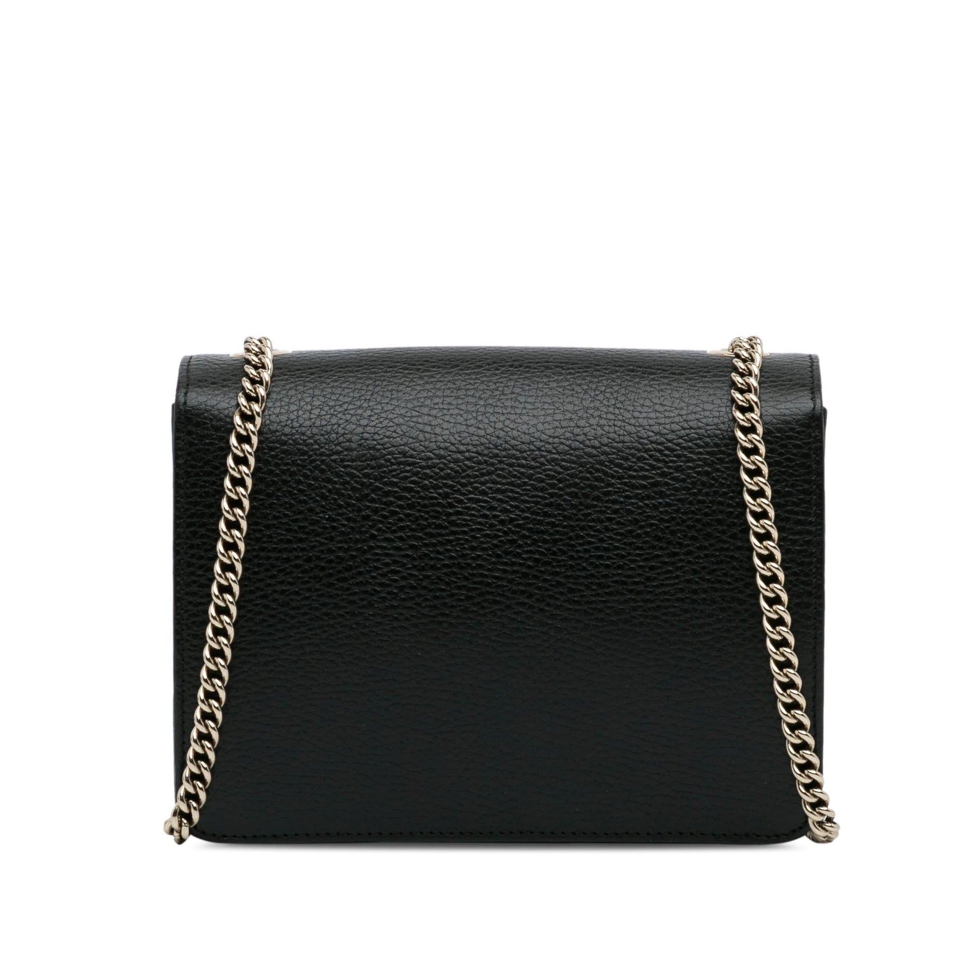 Gucci Dollar Interlocking G SHG-OTArpR Calf Black Small Crossbody Bag