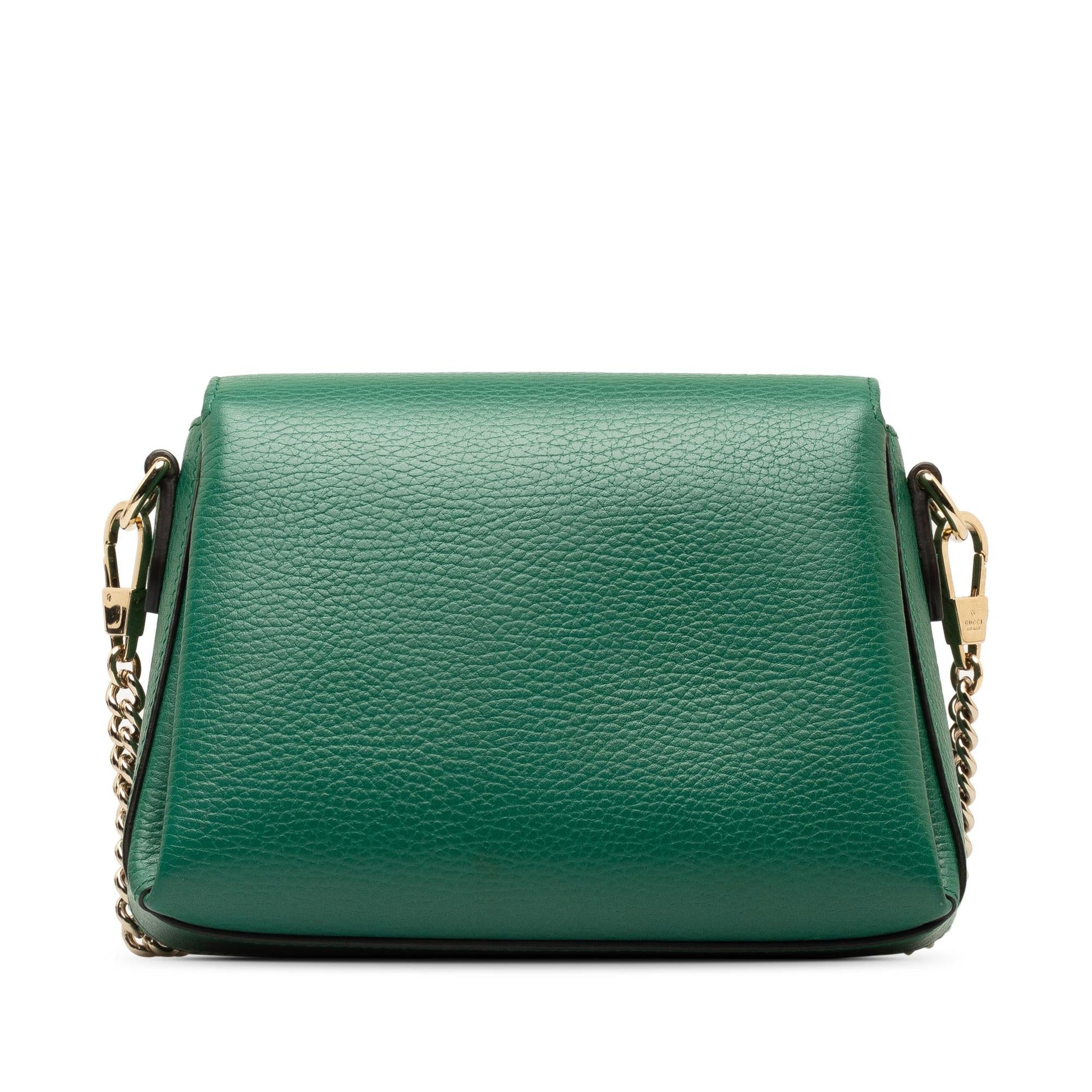 Gucci Dollar Interlocking G SHG-RYabwN Calf Green Small Crossbody Bag