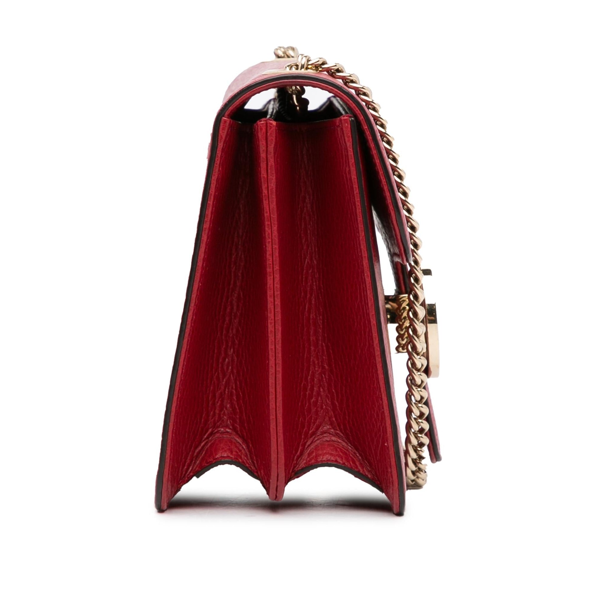 Gucci Dollar Interlocking G SHG-XJs25i Calf Red Small Crossbody Bag