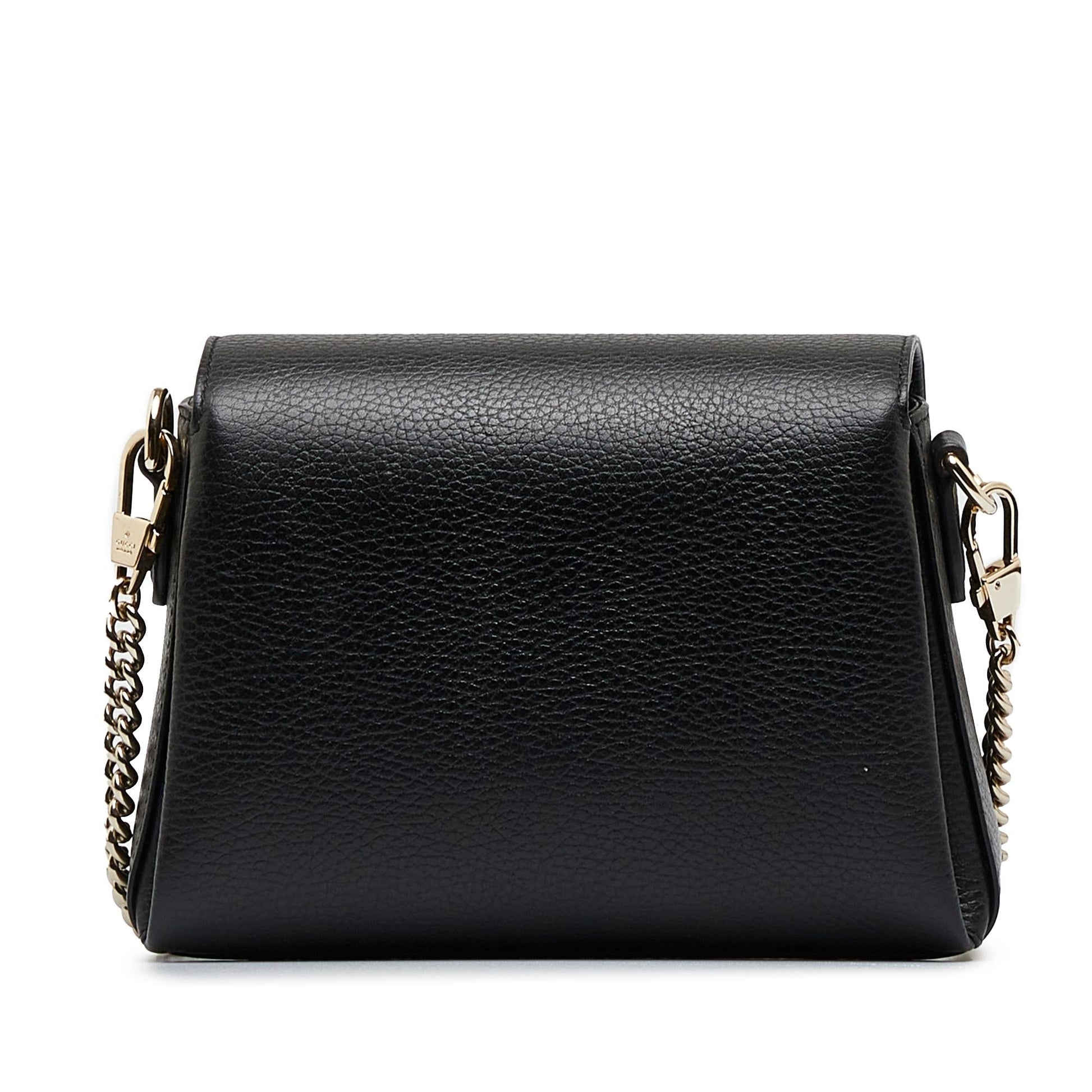 Gucci Dollar Interlocking G SHG-kBh8xU Calf Black Small Crossbody Bag