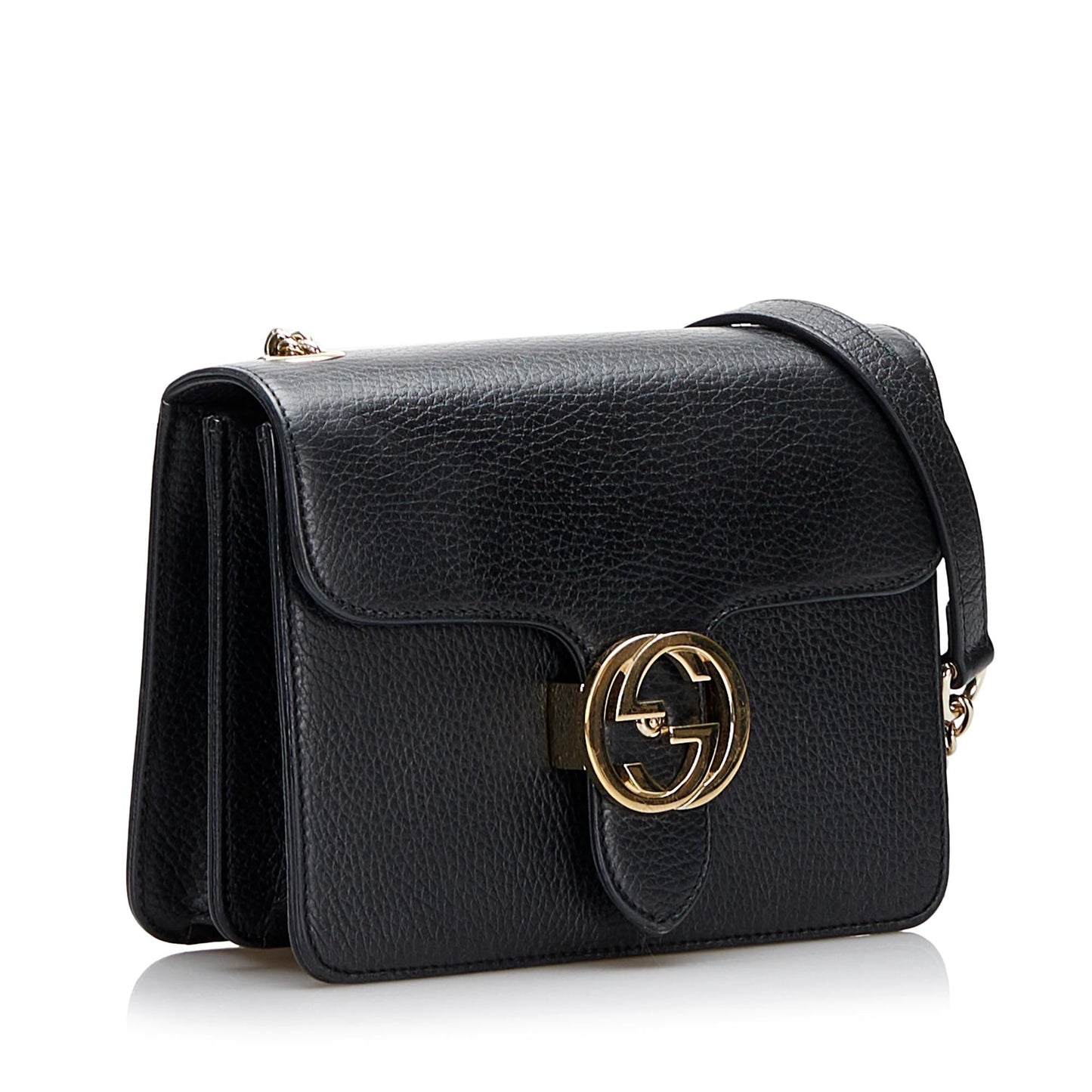 Gucci Dollar Interlocking SHG-Lp3K9z Calf Black Small Crossbody Bag
