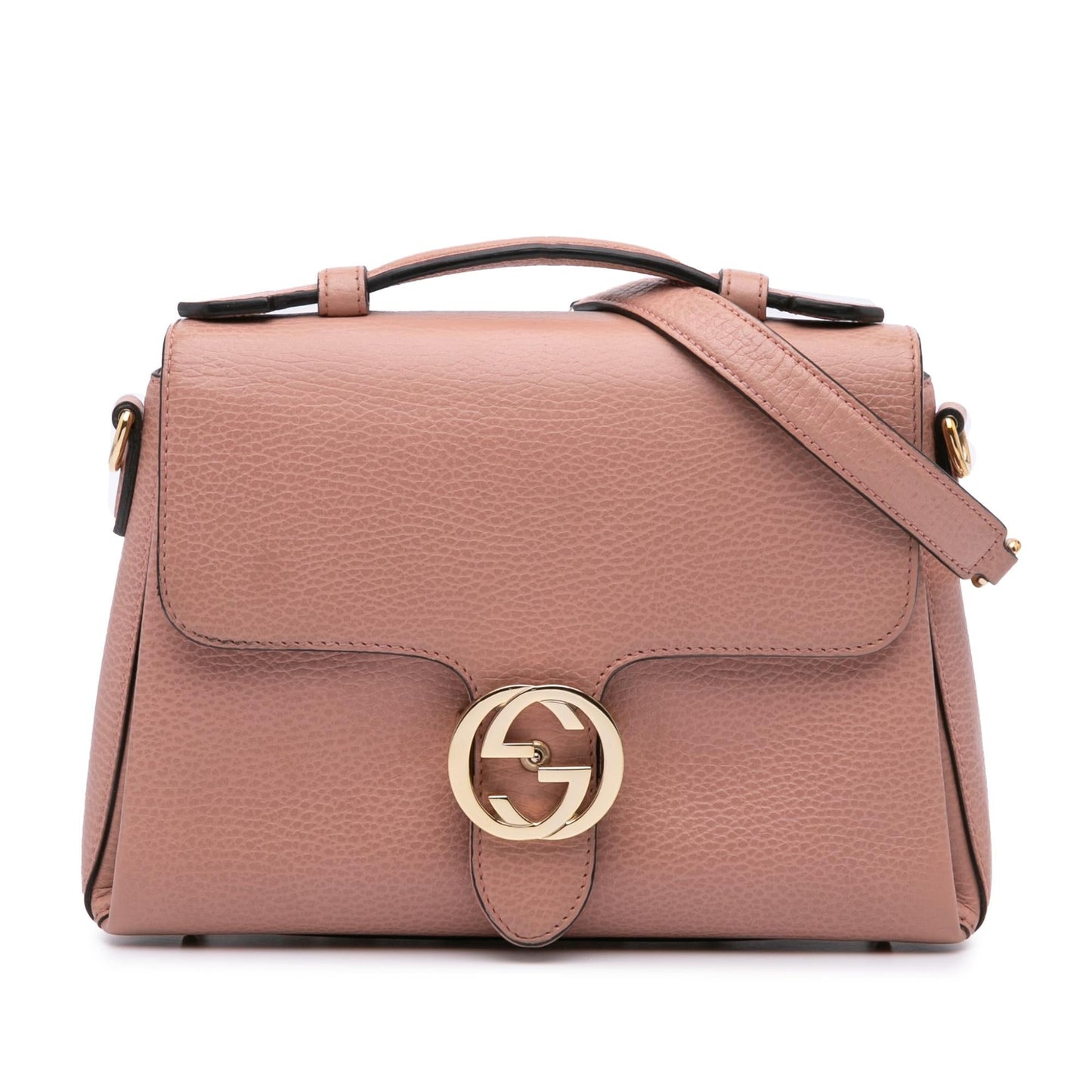 Gucci Dollar Interlocking G Leather Calf Pink Small Satchel Bag Satchel 1