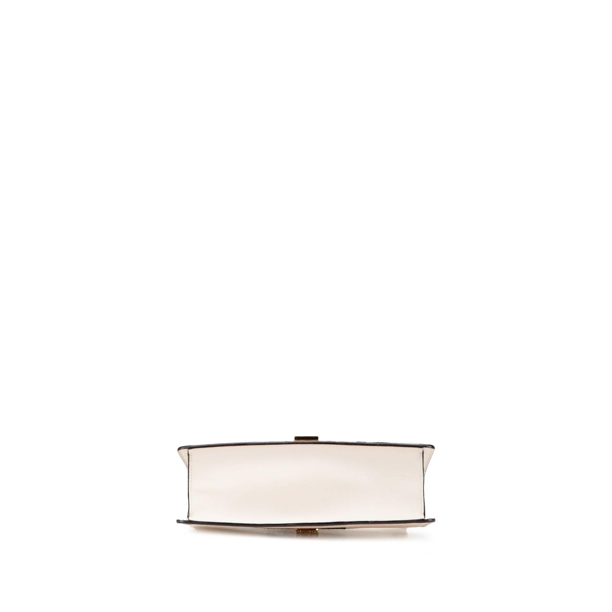 Gucci Floral Embroidered Sylvie Leather Calf White Small Crossbody Bag