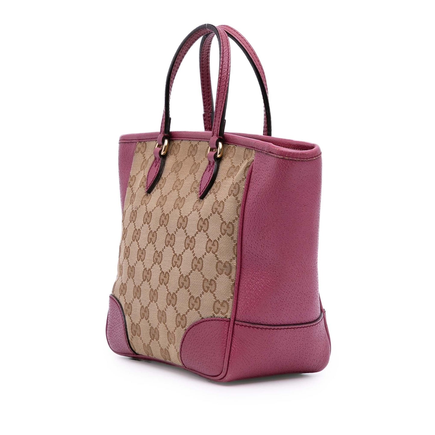 Gucci GG Bree Canvas Calf Brown Pink Satchel Bag Satchel 9