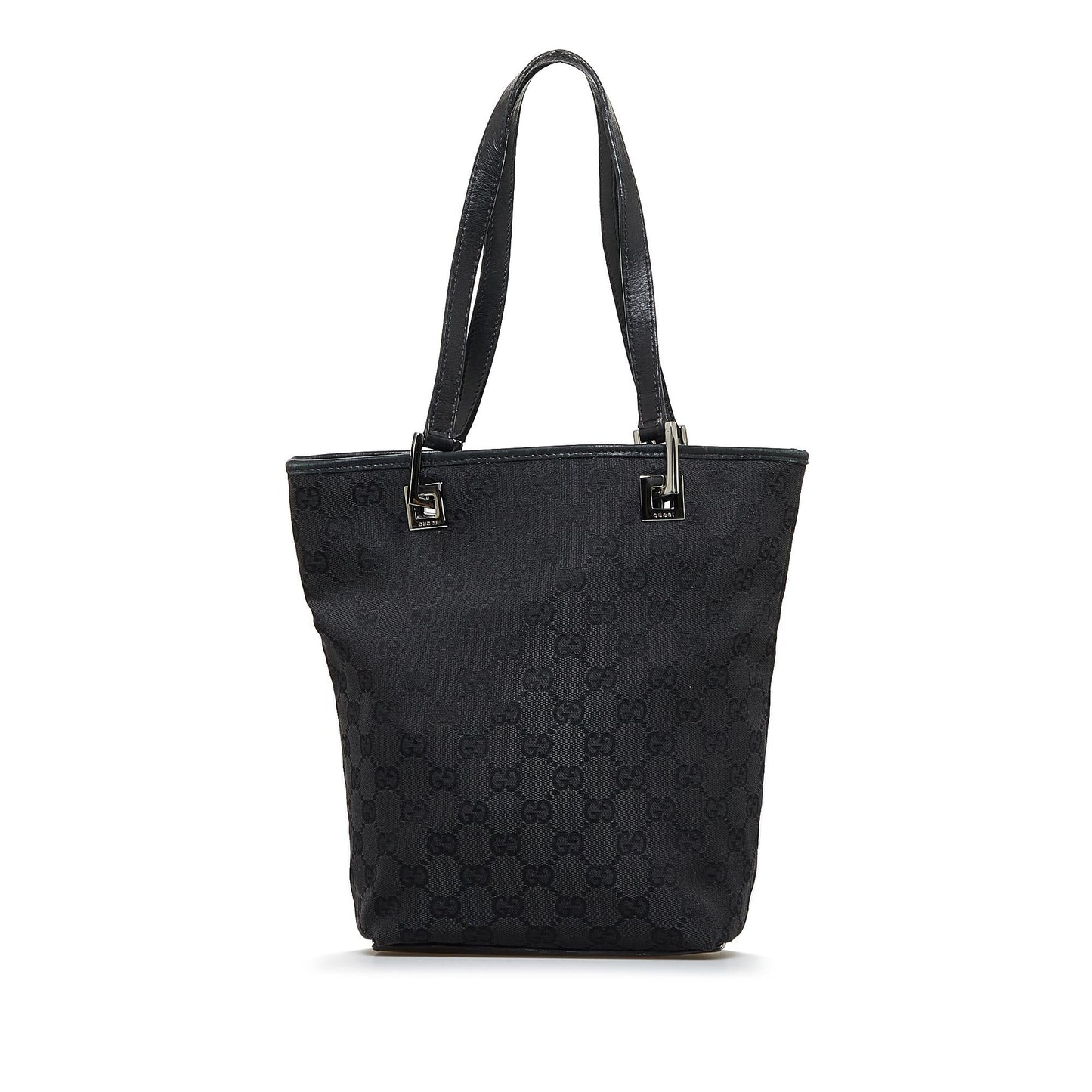Gucci GG SHG-1zztOW Canvas Black Small Bucket Tote Bag