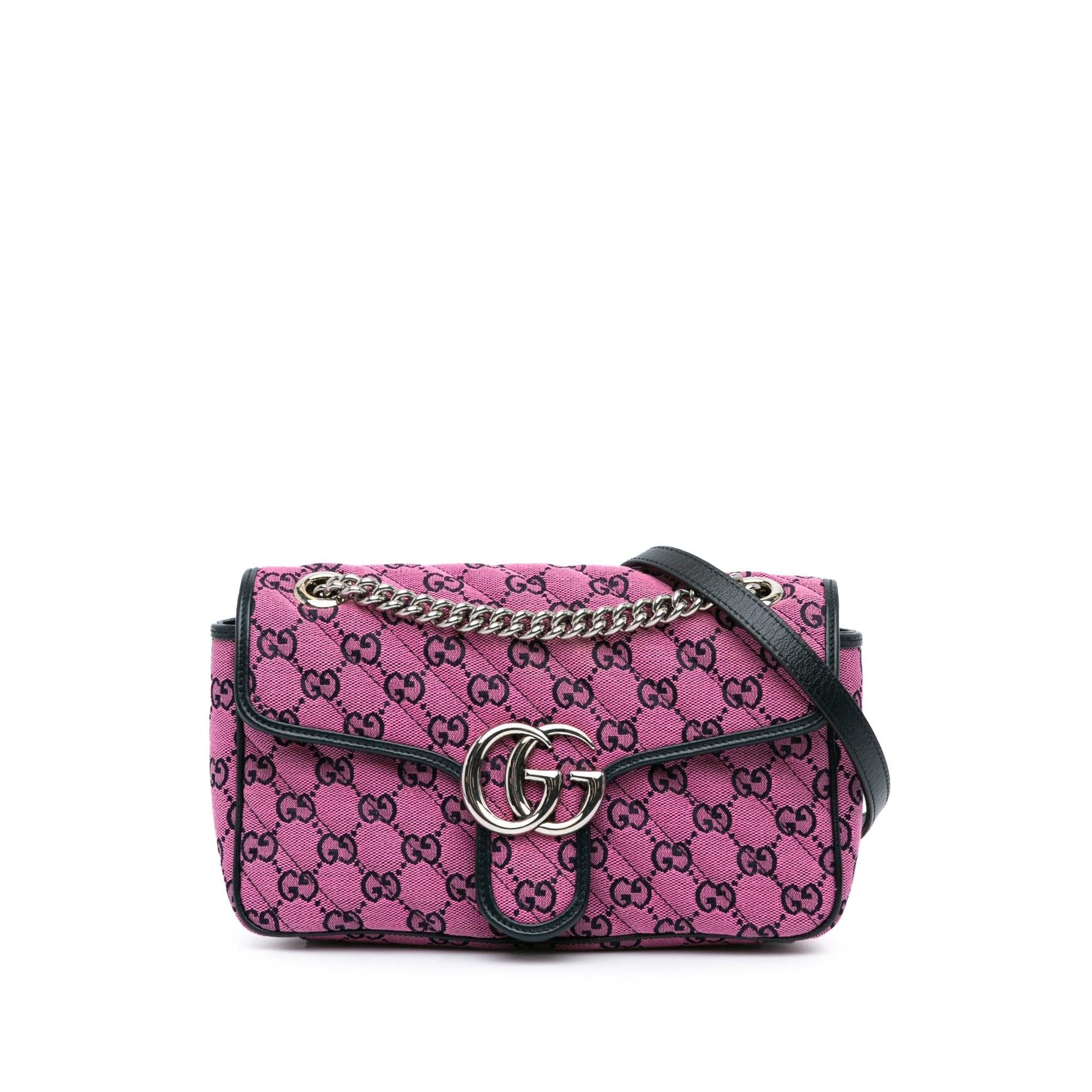 Gucci GG Marmont Canvas Calf Pink Small Crossbody Bag Marmont Crossbody