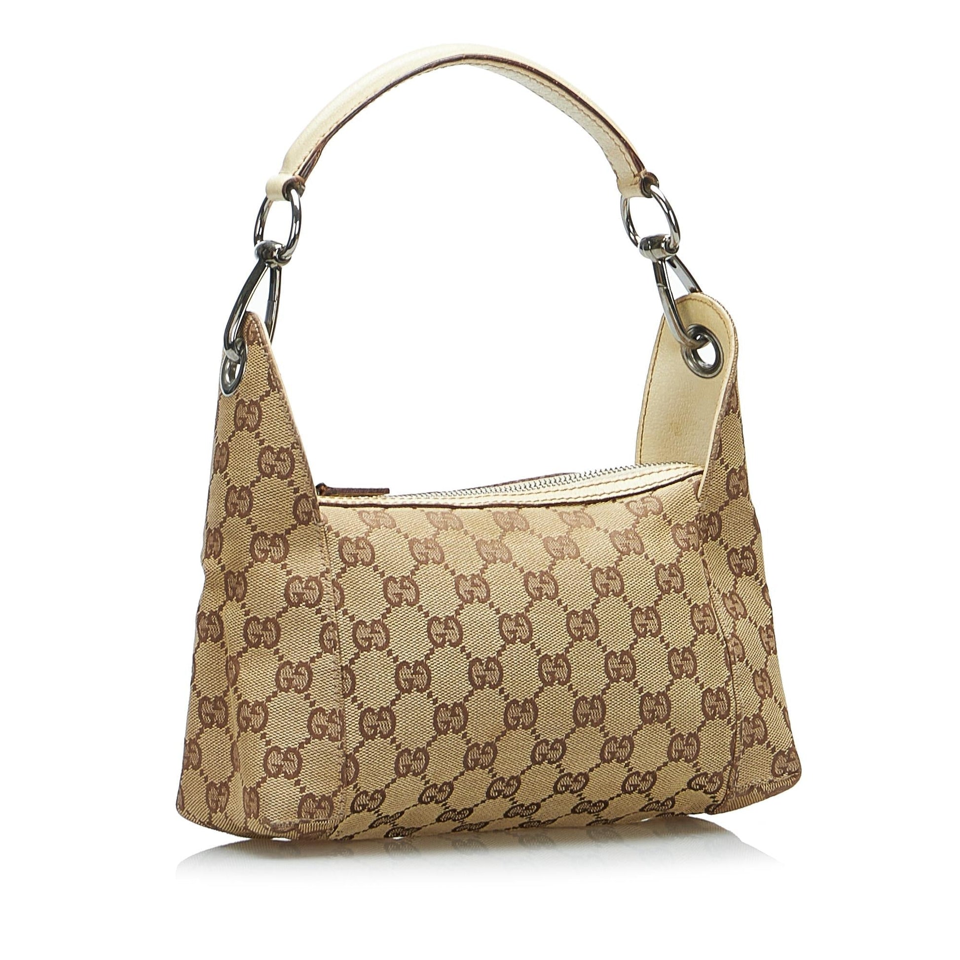 Gucci GG SHG-EyMggv Canvas Brown Small Satchel Bag