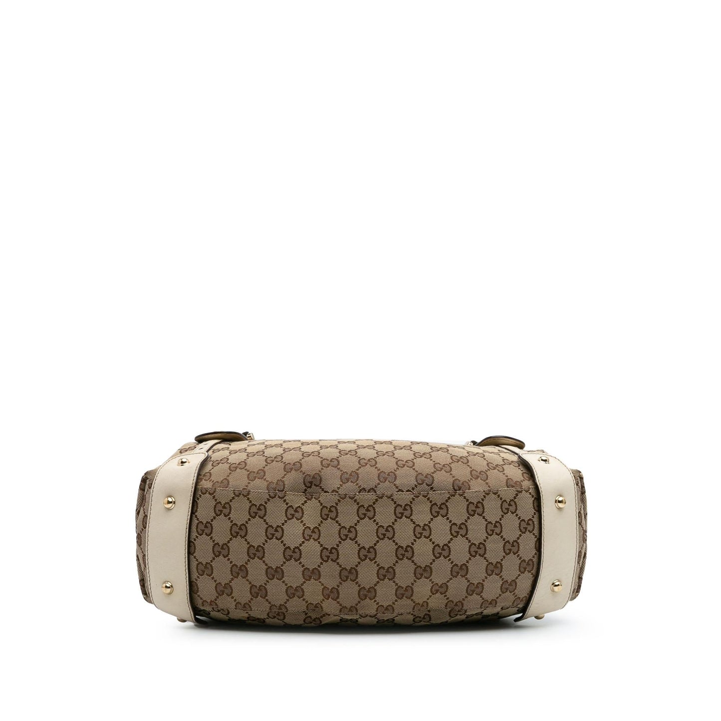 Gucci GG Horsebit Pelham Canvas Calf White Brown Shoulder Bag