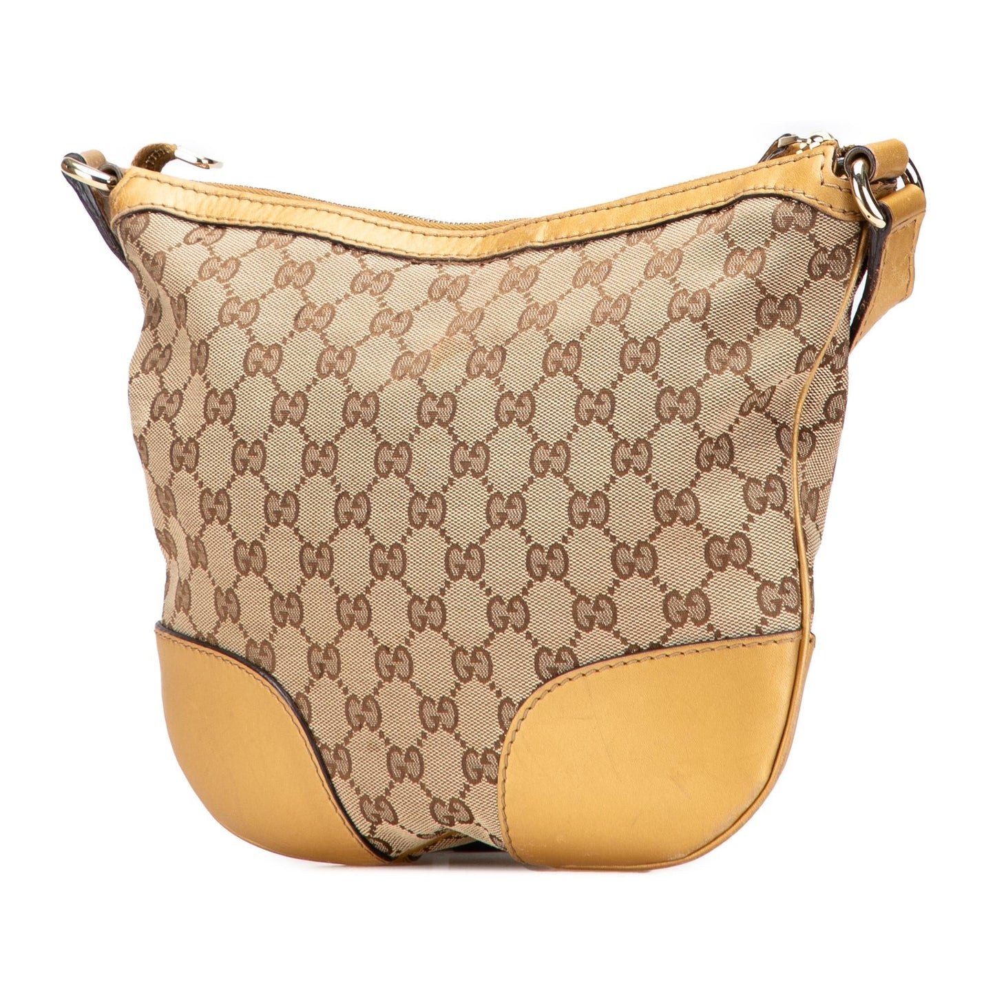 Gucci GG Lovely Heart Canvas Calf Brown Gold Crossbody Bag Crossbody 1