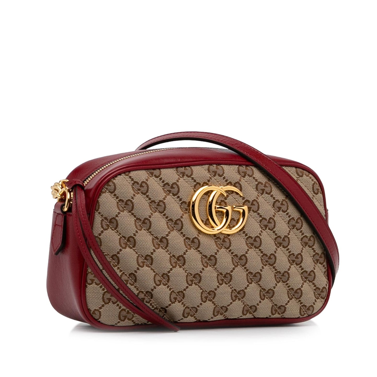 Gucci GG Marmont SHG-Sga3D4 Canvas Calf Brown Red Crossbody Bag