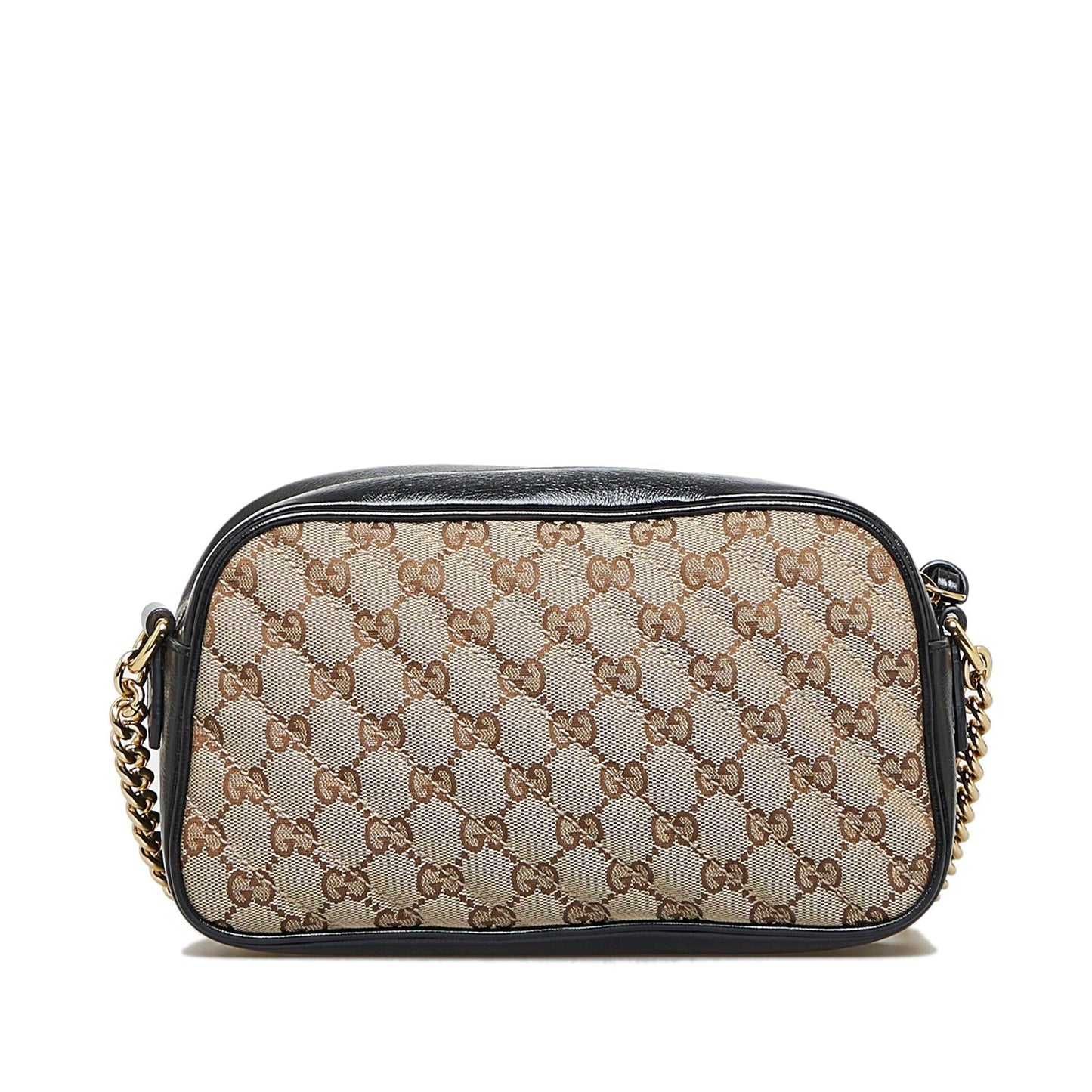 Gucci GG Marmont SHG-dW81JW Canvas Calf Black Brown Crossbody Bag