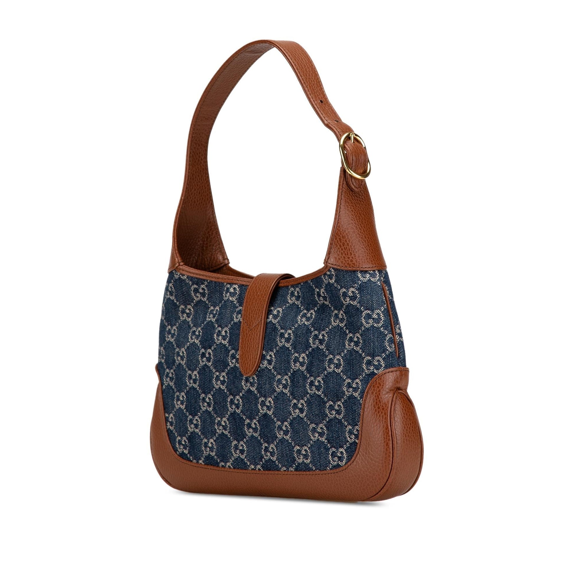 Gucci GG Jackie Denim Calf Blue Small Crossbody Bag