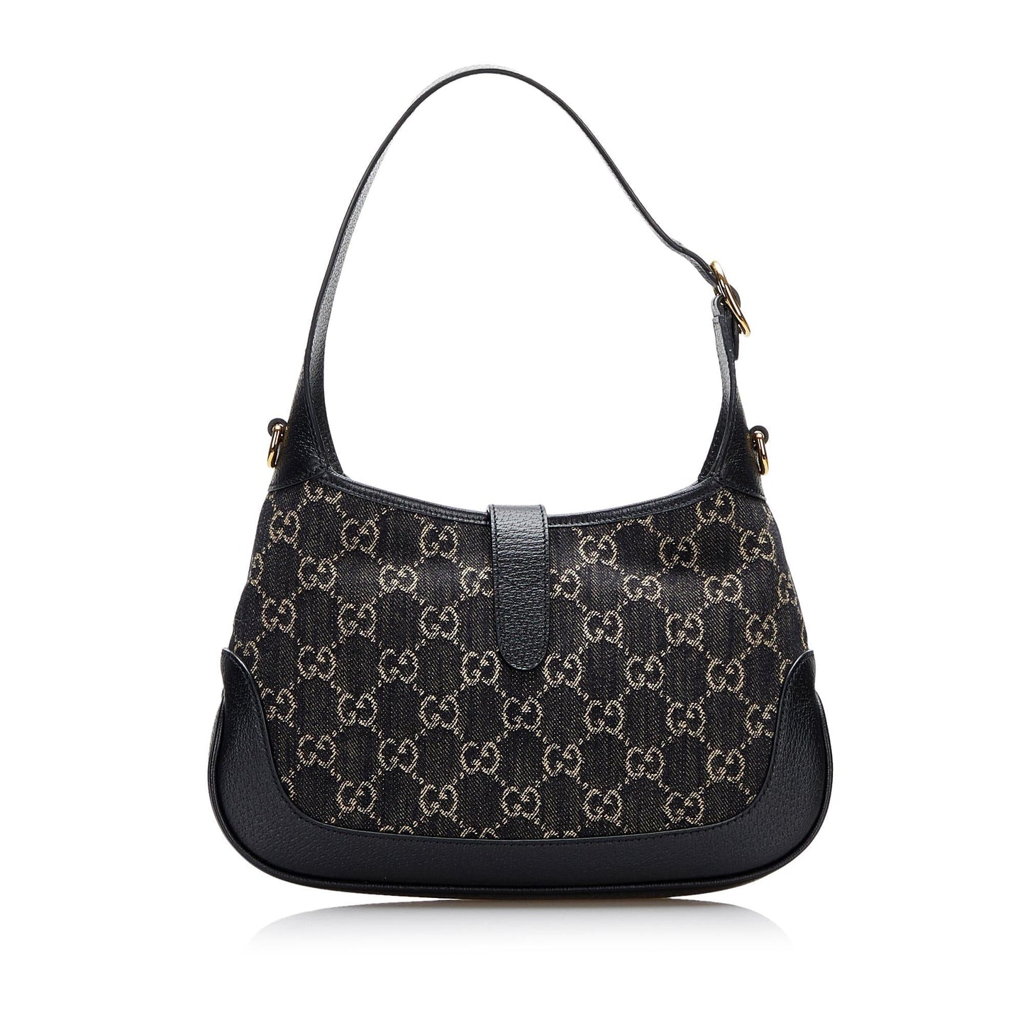 Gucci GG Jackie SHG-HFk2d4 Denim Calf Black Small Satchel Bag